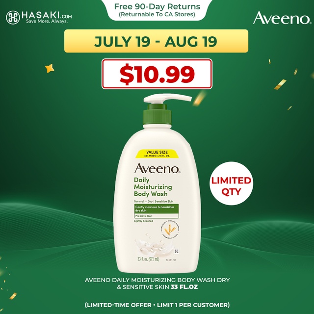 Aveeno Daily Moisturizing Oat Body Wash 33 fl.oz - Sensitive Formula for Normal to Dry Skin — Out of stock