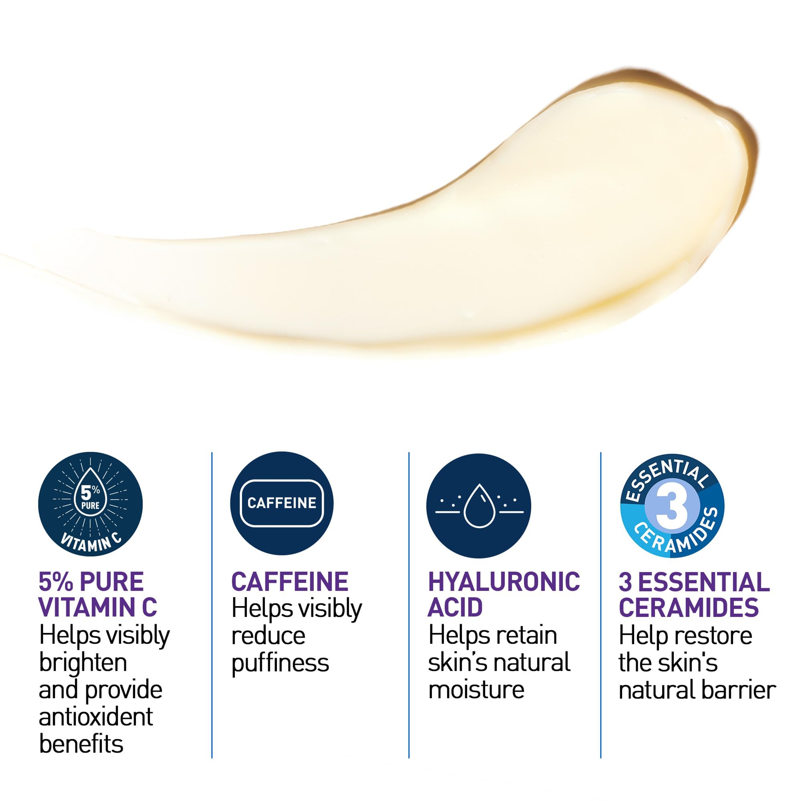 CeraVe Skin Renewing Vitamin C Eye Cream 0.5 fl.oz - Hyaluronic Acid Under Eye Brightener, Fast-Absorbing, Non-Greasy 3