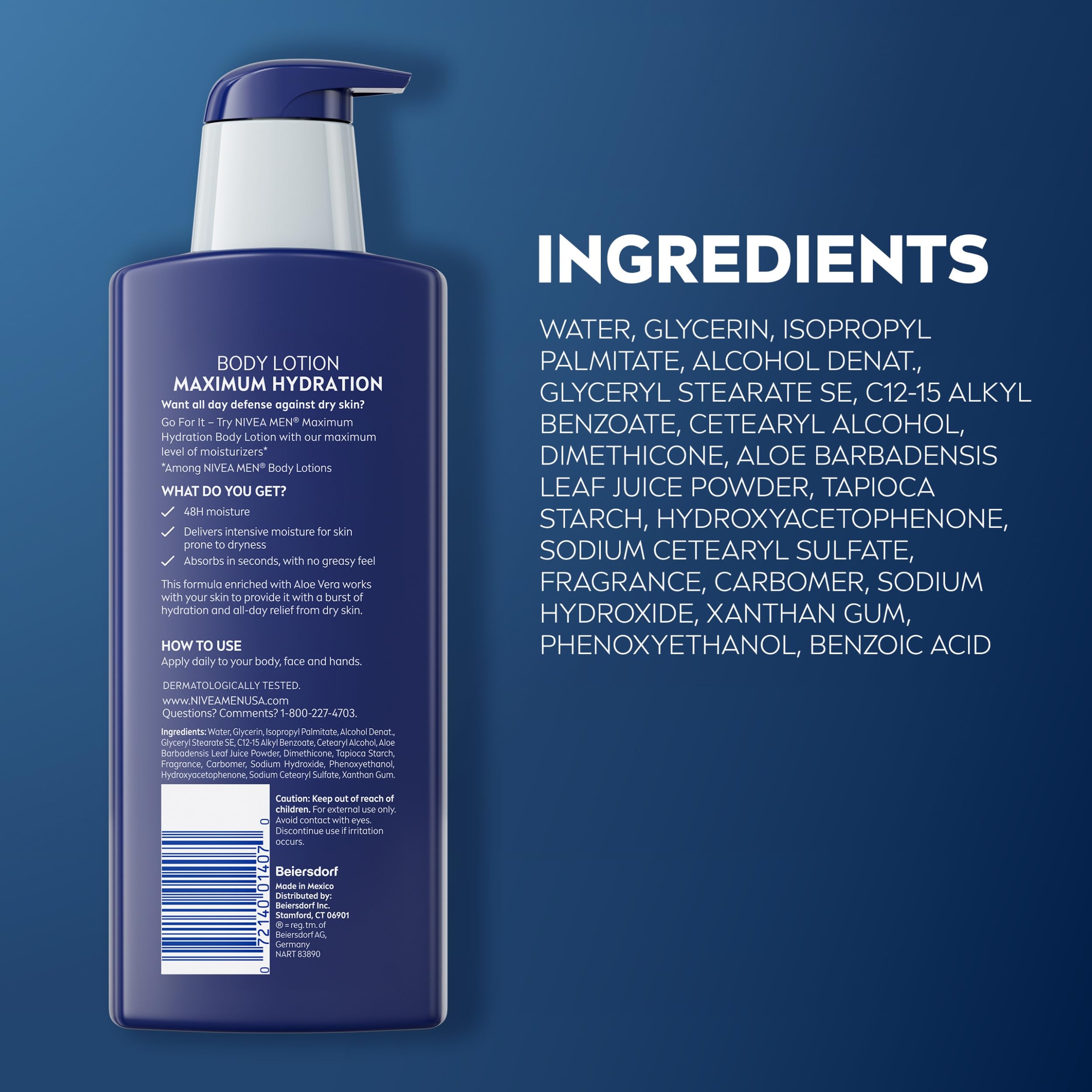 Nivea Men Maximum Hydration 48H Moisture Body Lotion 16.9 fl.oz - Aloe Vera Lotion for Men (Limited Edition) 11