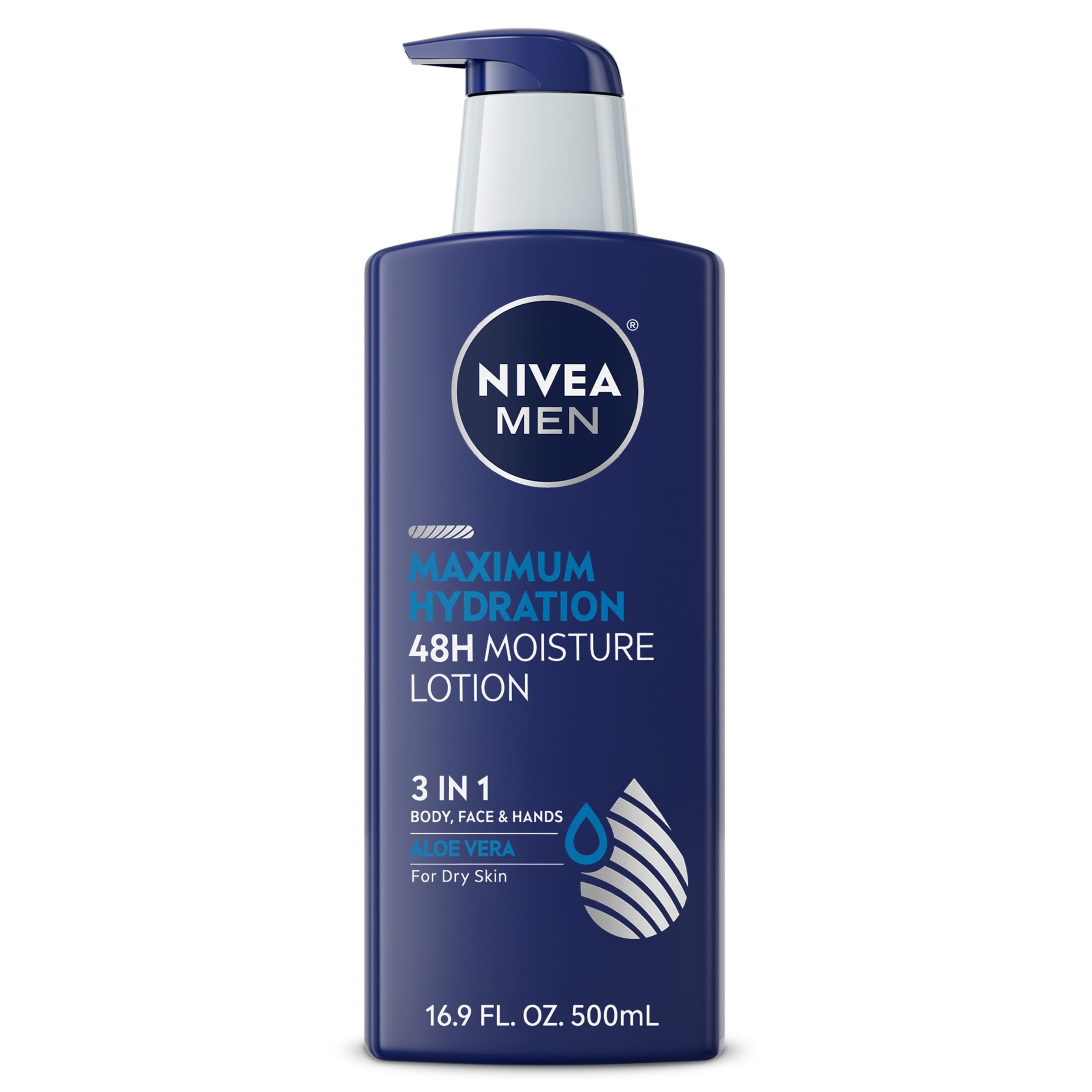 Nivea Men Maximum Hydration 48H Moisture Body Lotion 16.9 fl.oz - Aloe Vera Lotion for Men (Limited Edition) 12
