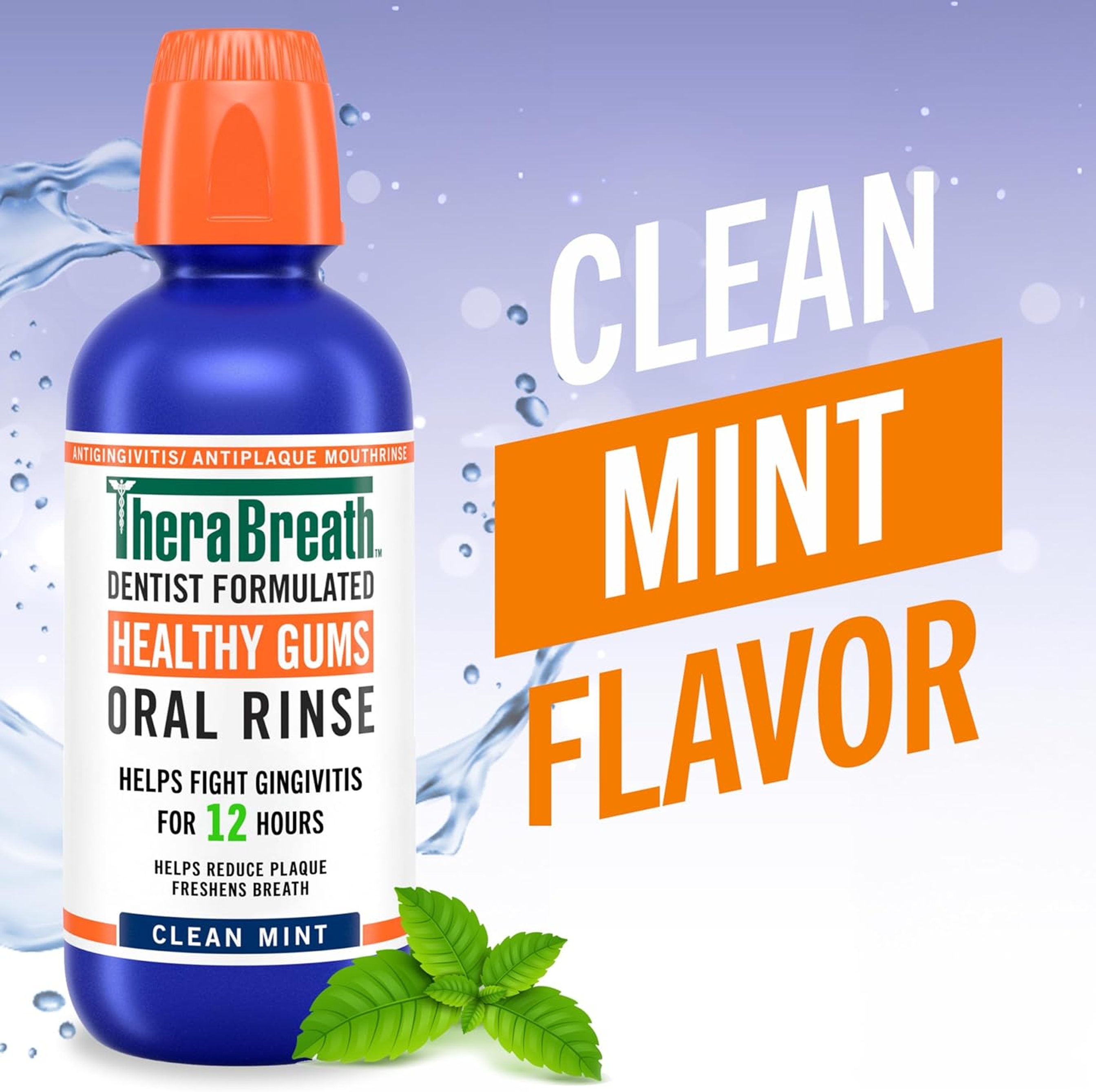 TheraBreath Healthy Gums Oral Rinse, Clean Mint, 16 fl.oz - Alcohol-Free Antigingivitis Mouthwash 2