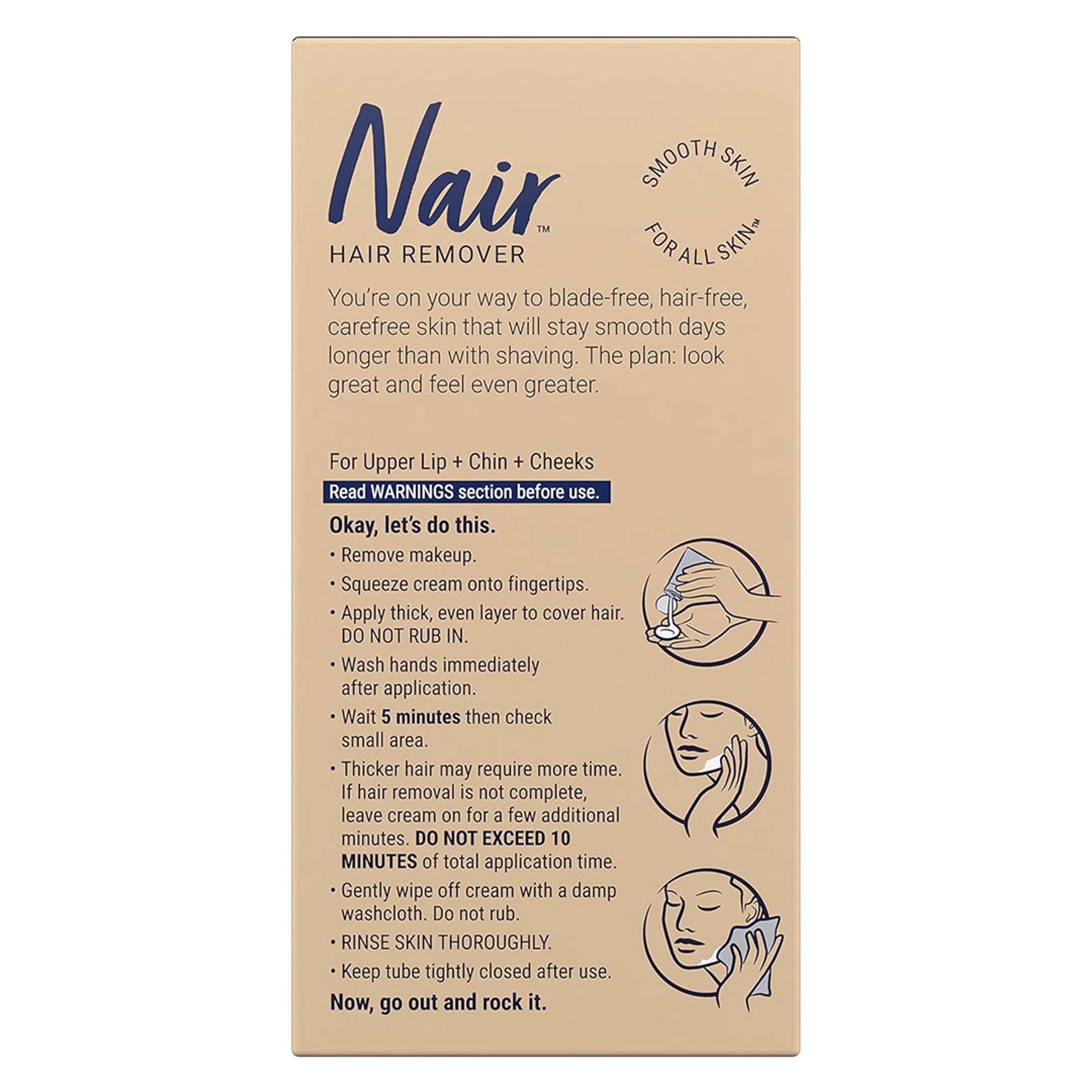 Nair Hair Remover Face Cream 2 oz - Moisturizing Formula Hair Remover with Sweet Almond Oil 8