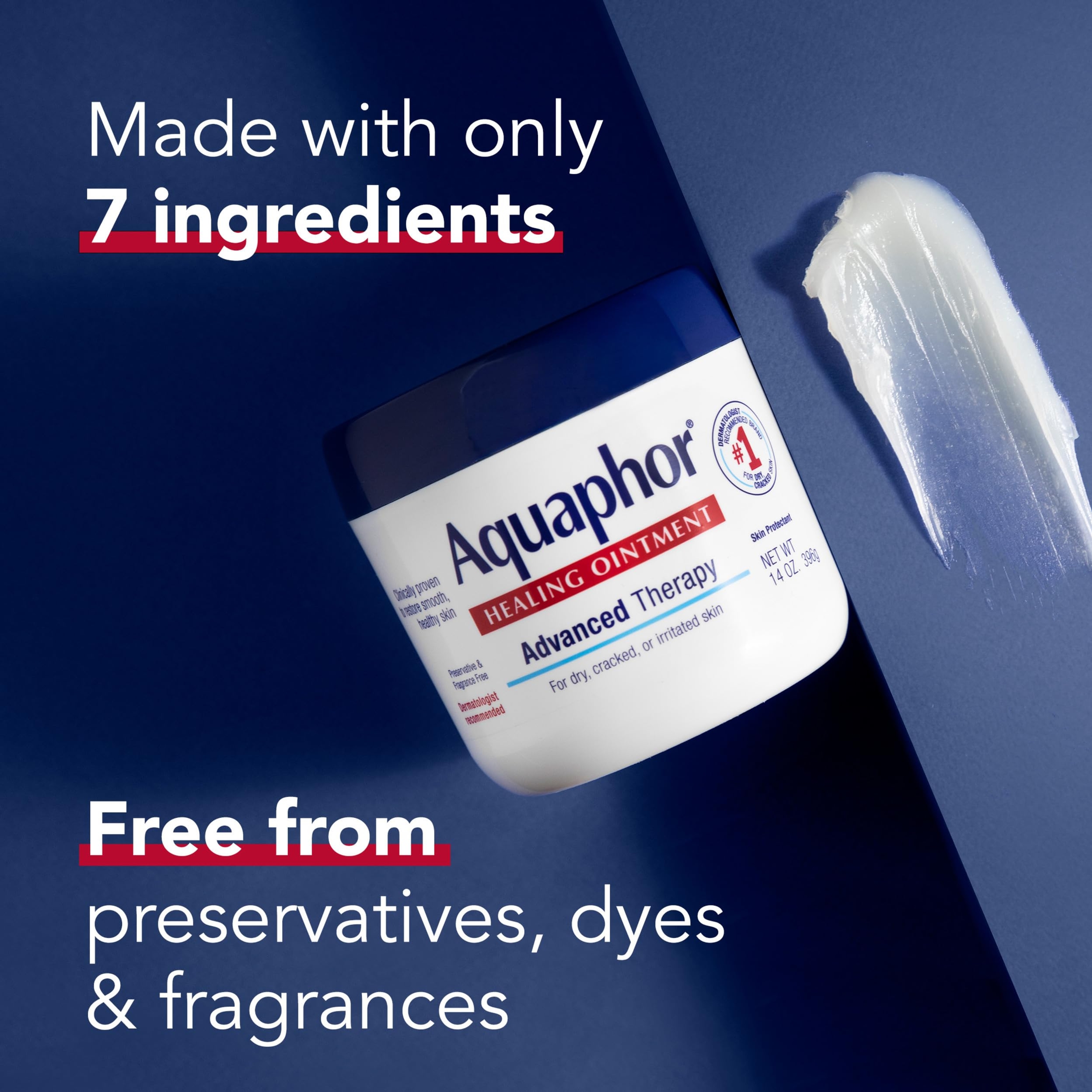 Aquaphor Healing Ointment Advanced Therapy 14 oz - Fragrance Free Body Moisturizer for Dry Skin 7