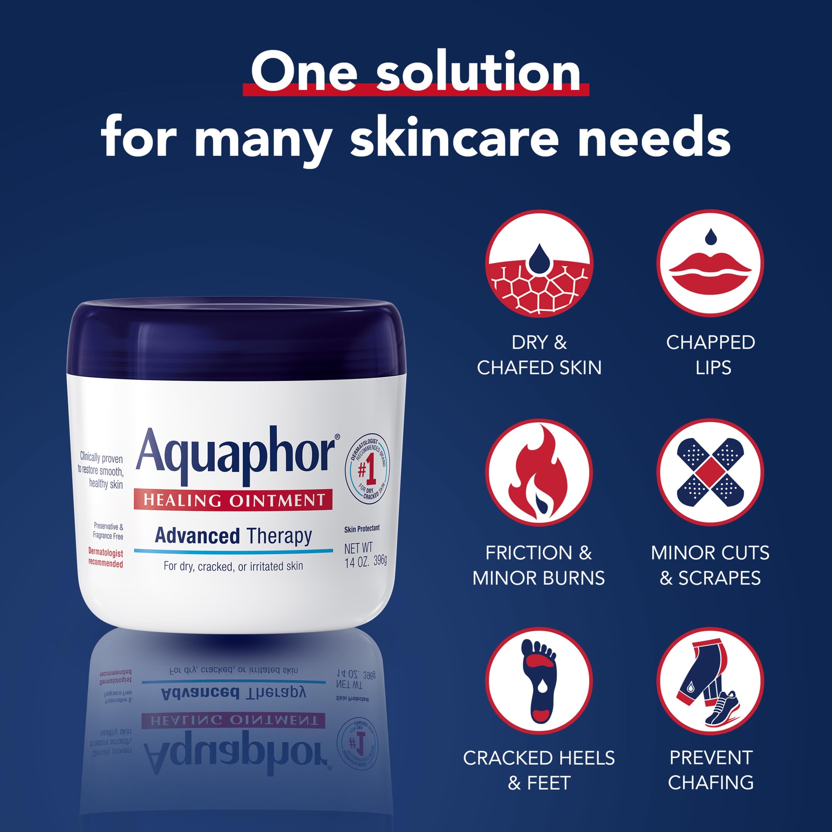Aquaphor Healing Ointment Advanced Therapy 14 oz - Fragrance Free Body Moisturizer for Dry Skin 9