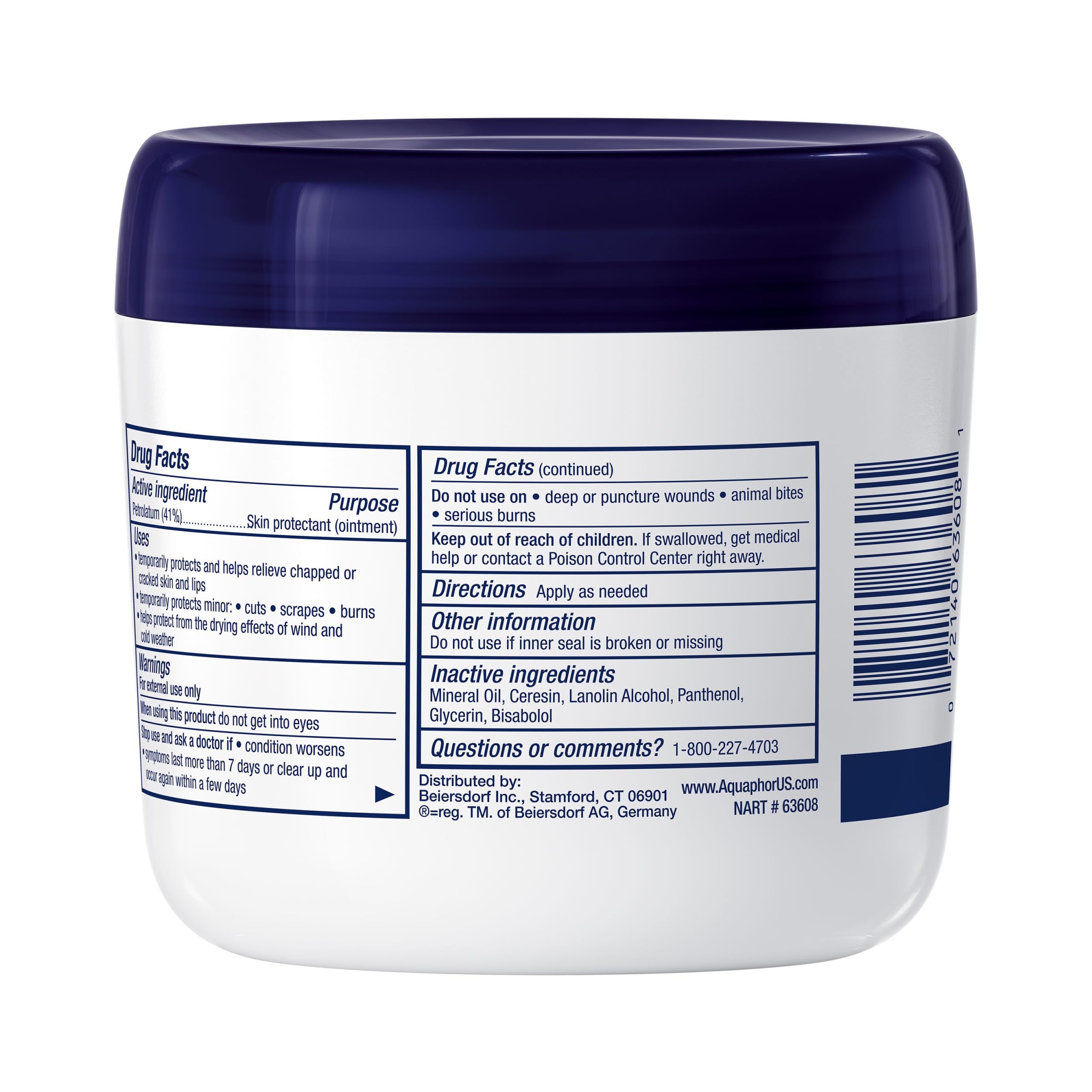 Aquaphor Healing Ointment Advanced Therapy 14 oz - Fragrance Free Body Moisturizer for Dry Skin 14