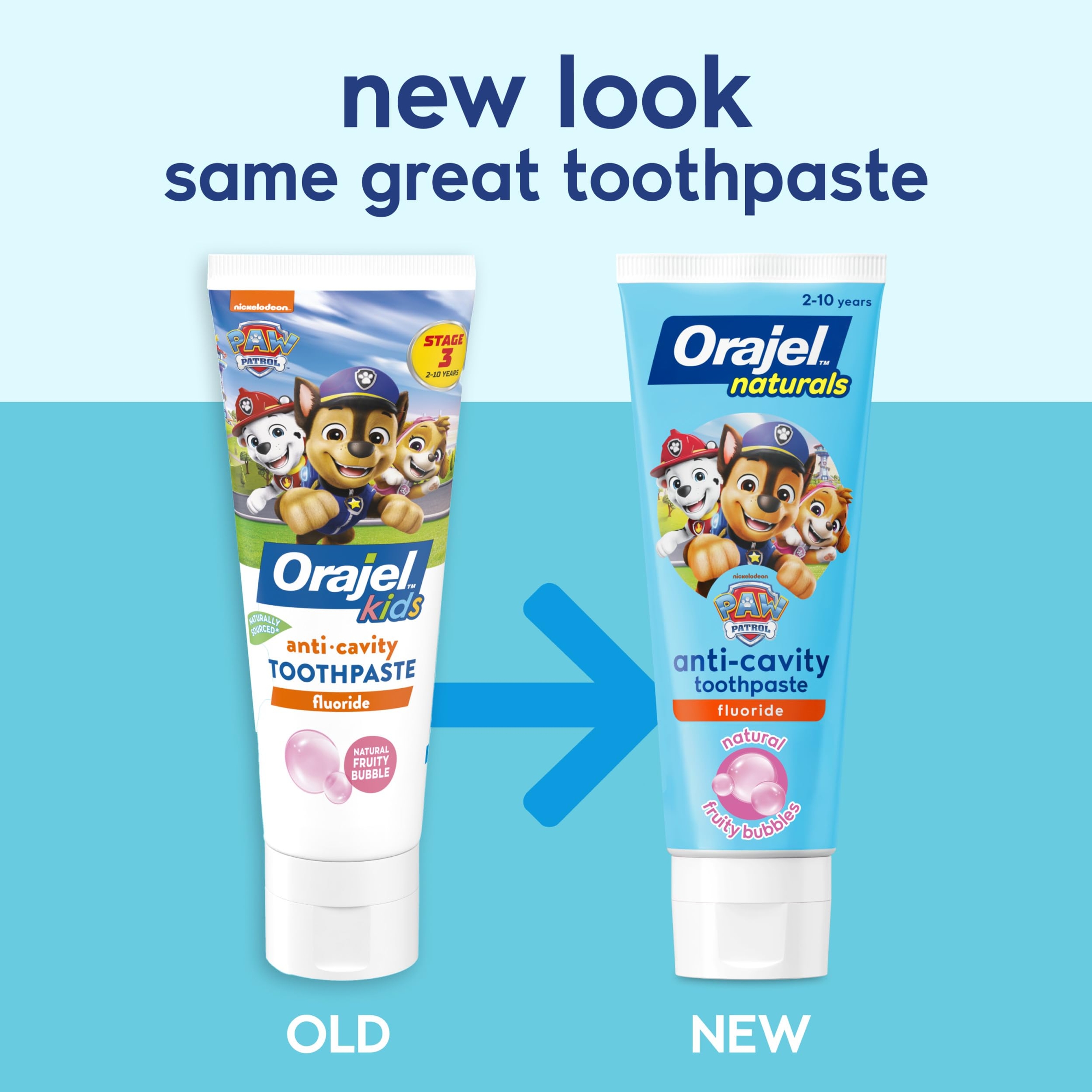 Orajel Kids Paw Patrol Anti-Cavity Fluoride Toothpaste 4.2 oz - Natural Fruity Bubble Flavor, for Kids Ages 2-10 2