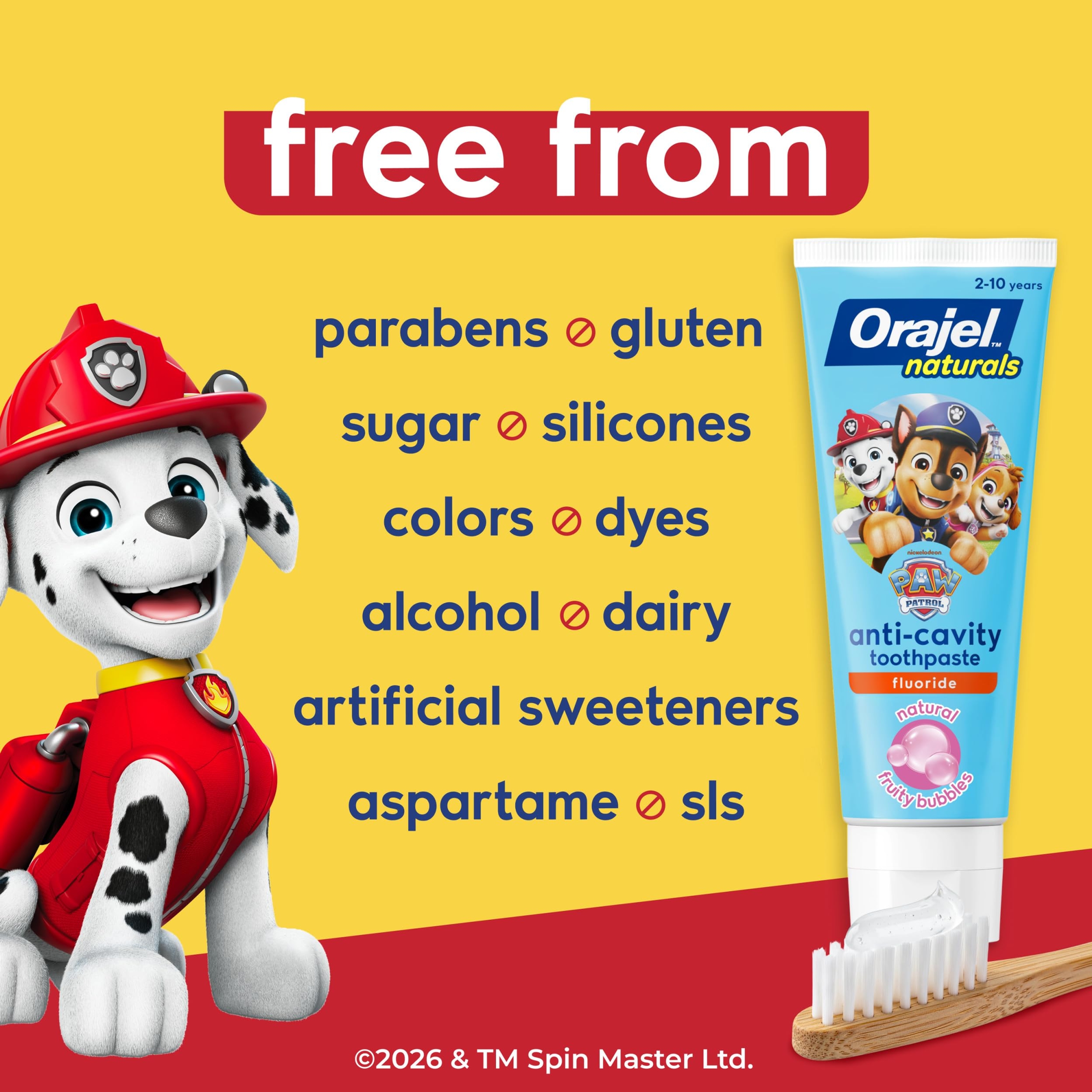 Orajel Kids Paw Patrol Anti-Cavity Fluoride Toothpaste 4.2 oz - Natural Fruity Bubble Flavor, for Kids Ages 2-10 5
