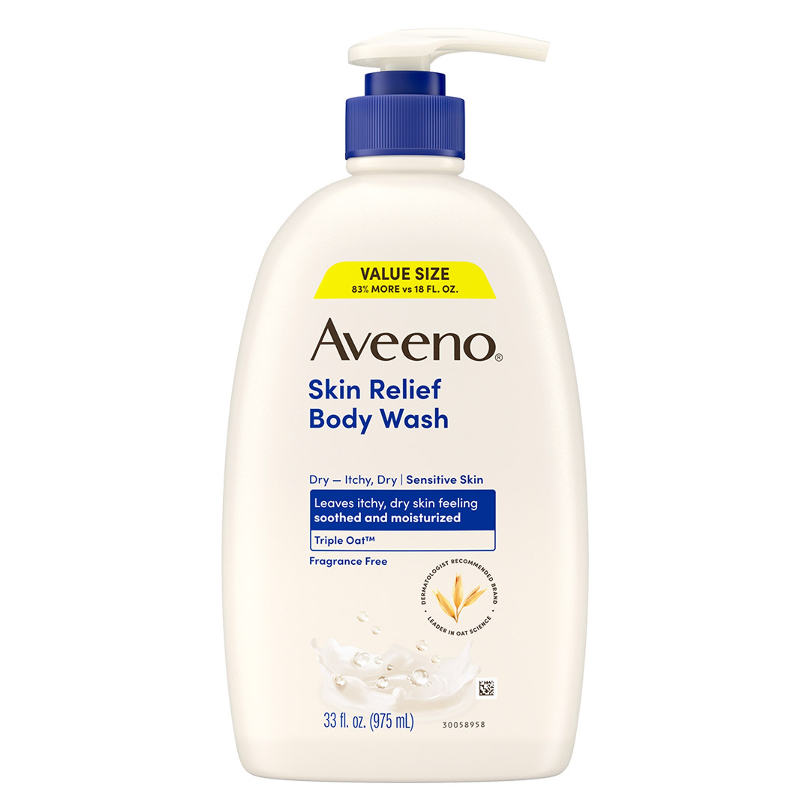 Aveeno Skin Relief Body Wash, Fragrance-Free, 33 fl.oz - Gentle Daily Gel Cleanser for Sensitive, Itchy, Dry Skin 2