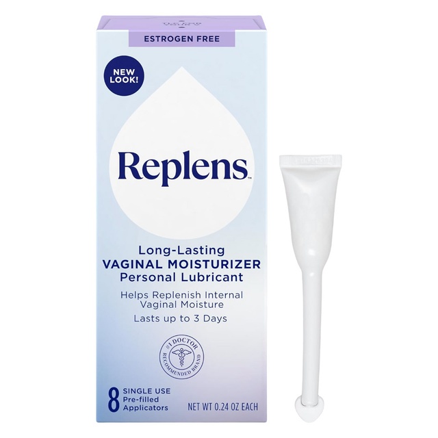 Replens Long-Lasting Feminine Moisturizer 8 Pre-Filled Applicators - Relieves Vaginal Dryness for Up to 3 Days