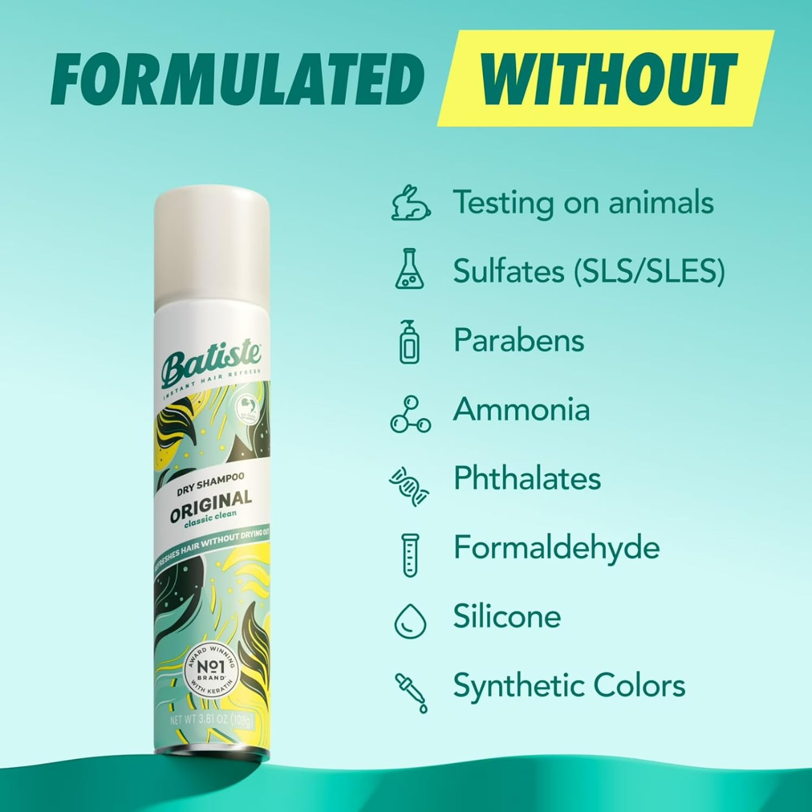 Batiste Dry Shampoo, Original, 1.6 oz - Absorbs Oil & Grease, Classic Clean Scent 4
