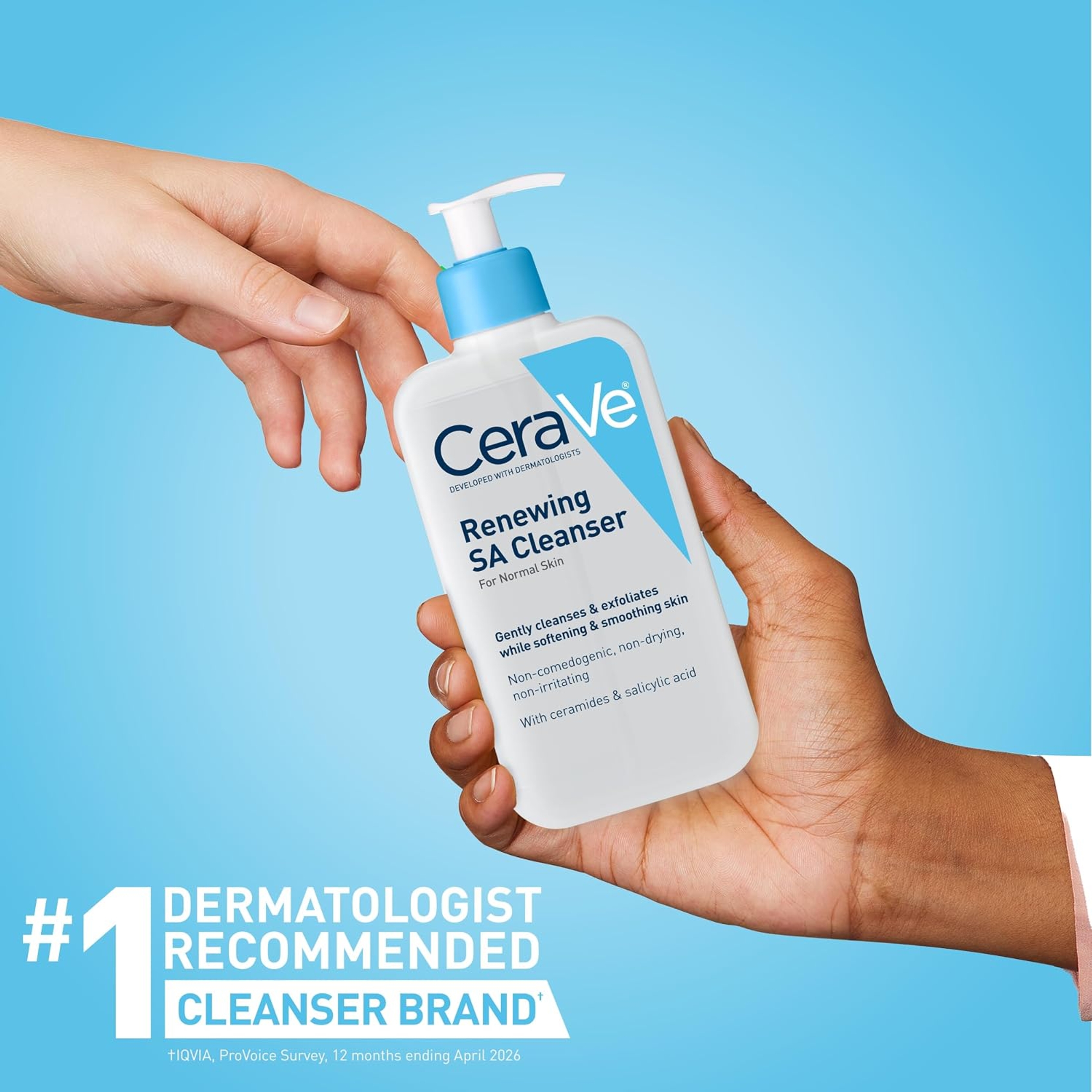 CeraVe Renewing SA Cleanser 8 fl.oz - BHA Exfoliating Face Wash Gently Cleanses, Helps Soften & Smooth Skin 3