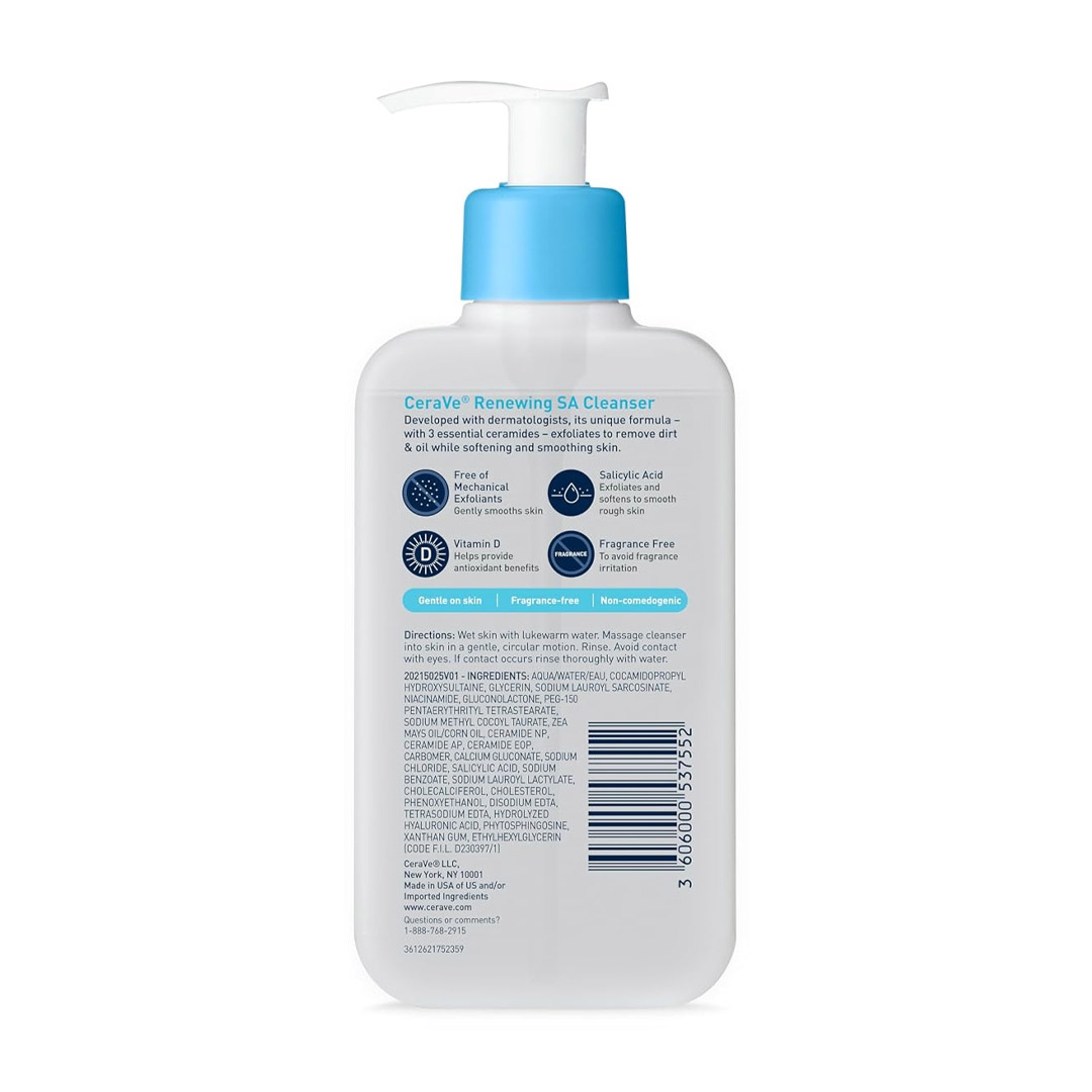 CeraVe Renewing SA Cleanser 8 fl.oz - BHA Exfoliating Face Wash Gently Cleanses, Helps Soften & Smooth Skin 9