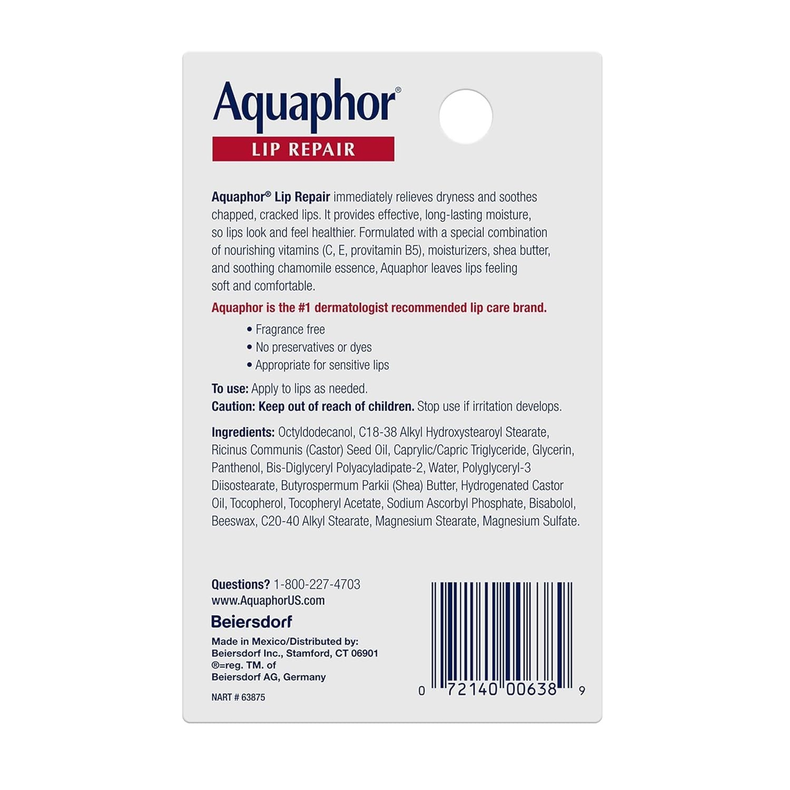 Aquaphor Lip Repair Ointment 0.35 fl.oz - Long-Lasting Moisture to Soothe Dry Chapped Lips 9
