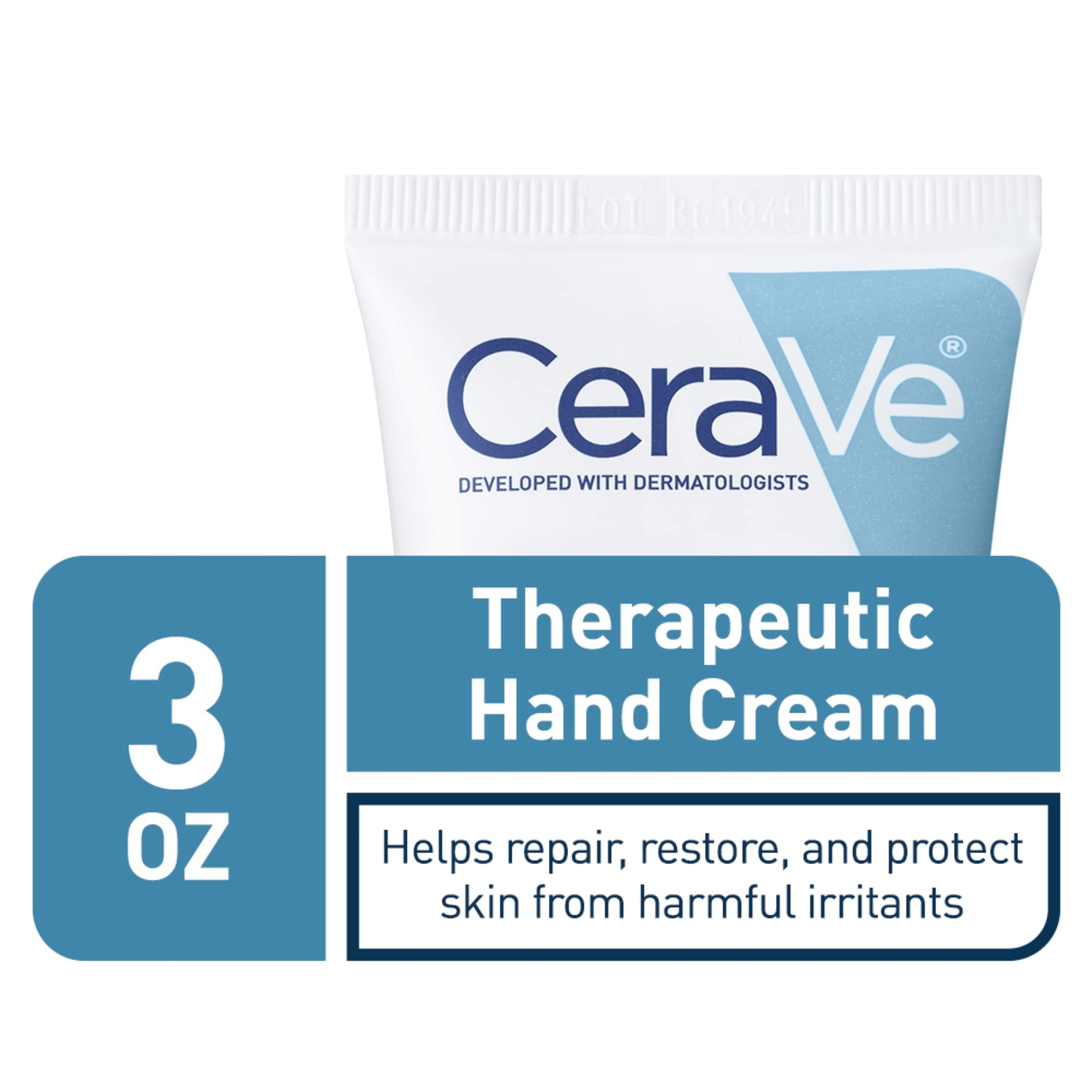 CeraVe Therapeutic Hand Cream 3 oz - Dimethicone Hand Lotion for Dry Cracked Hands 2