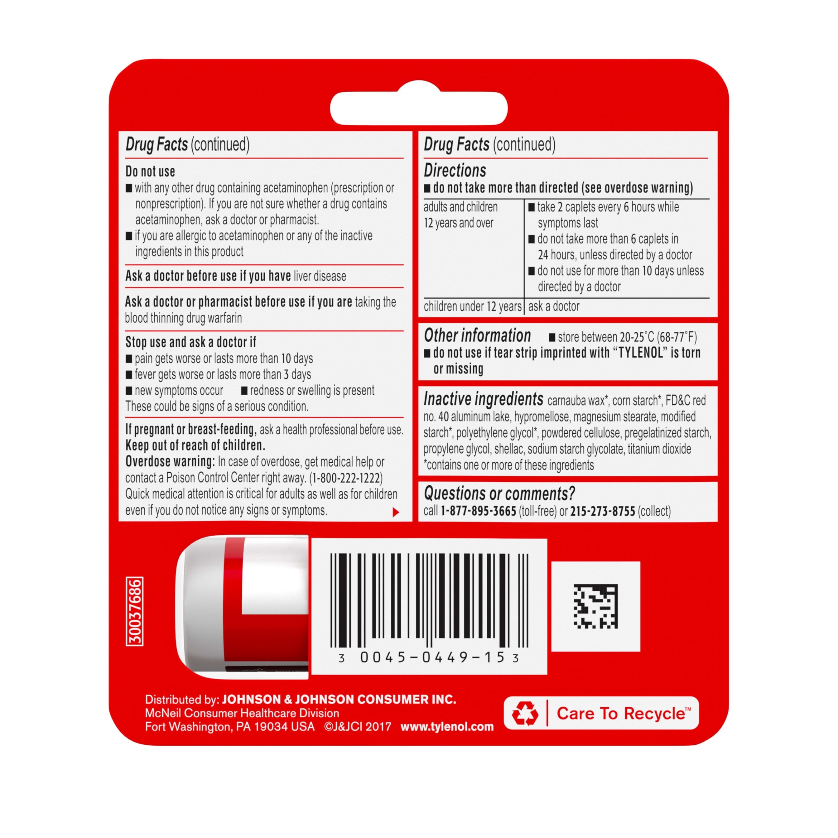 Tylenol Extra Strength Caplets 10 Count - Acetaminophen 500 mg, Pain Relief Pills, Fever Reducer for Adults 9