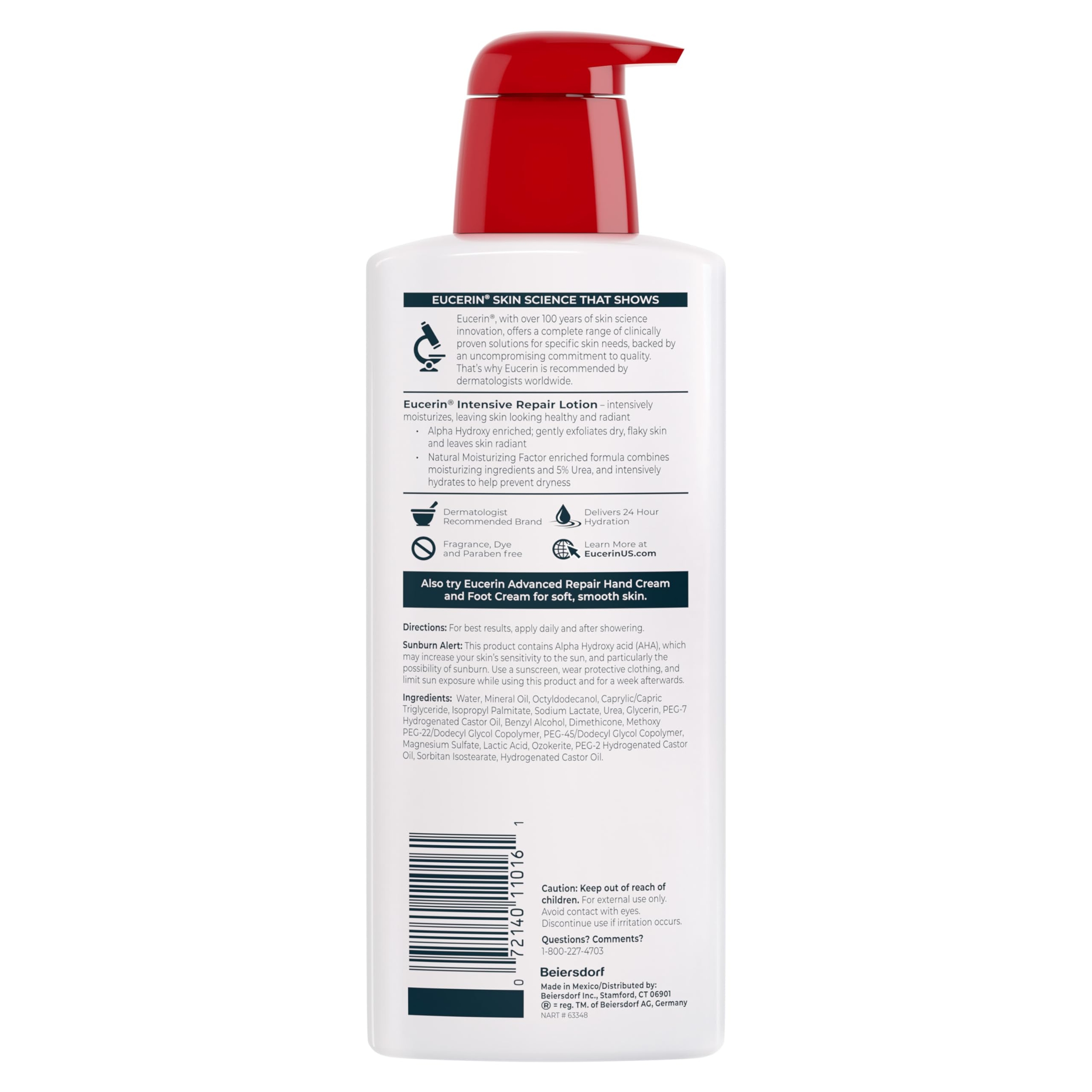 Eucerin Intensive Repair Lotion 16.9 fl.oz - Urea Enriched Body Moisturizer for Dry, Flaky Skin 10