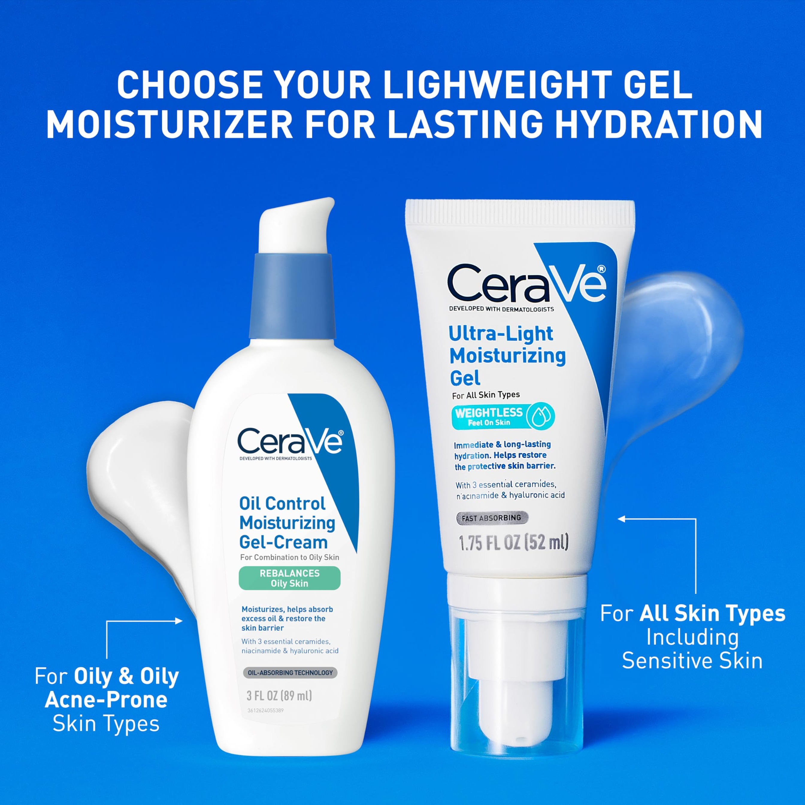 CeraVe Ultra-Light Moisturizing Gel 1.75 fl.oz - Lightweight Moisturizer Hydrates for All Skin Types 3