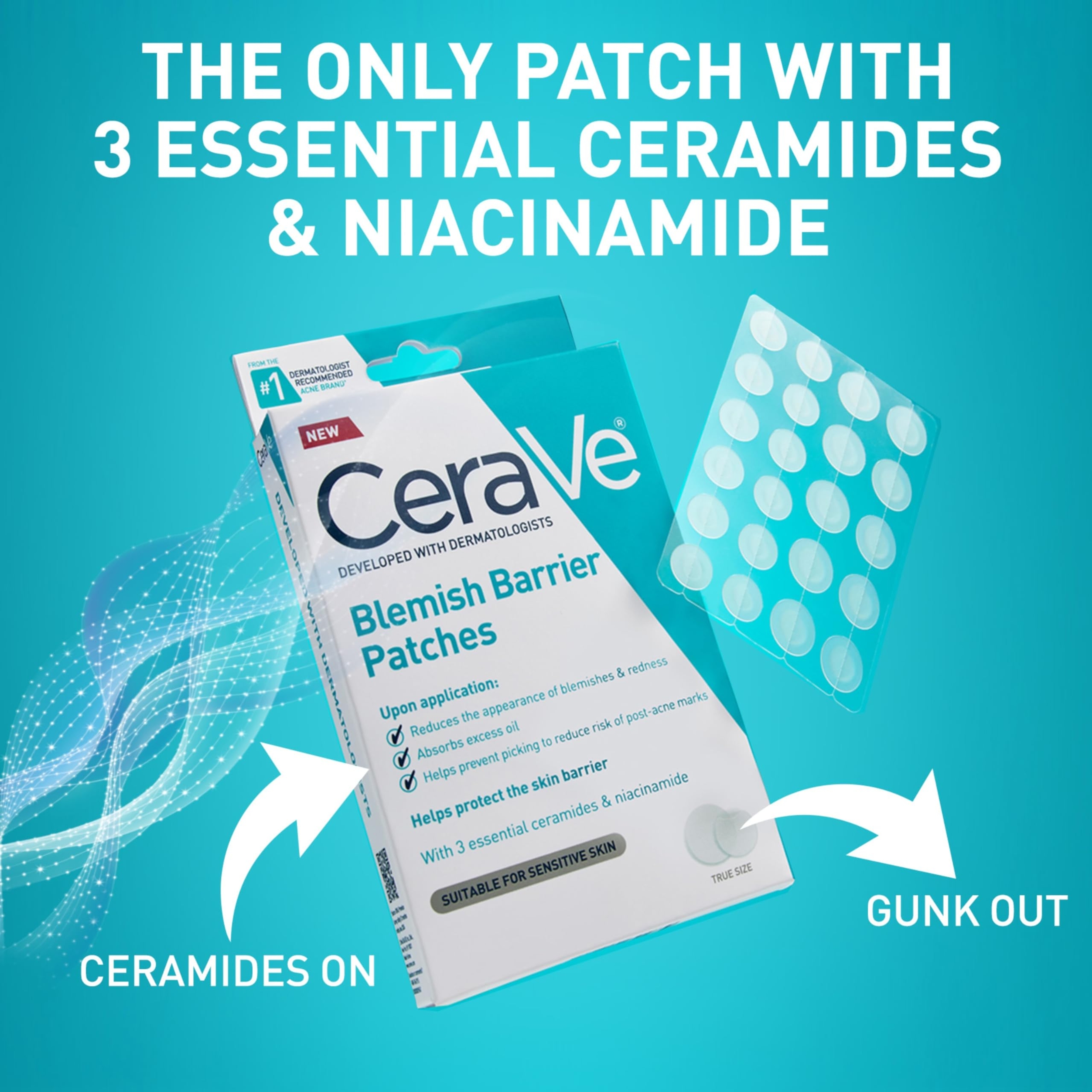 CeraVe Hydrocolloid Blemish Patches, Oil Absorbing Spot Control with Ceramides and Niacinamide, Allergy-Tested & Suitable For Sensitive Skin, Ultra-Thin & Blends Into All Skin Tones, 22ct 4