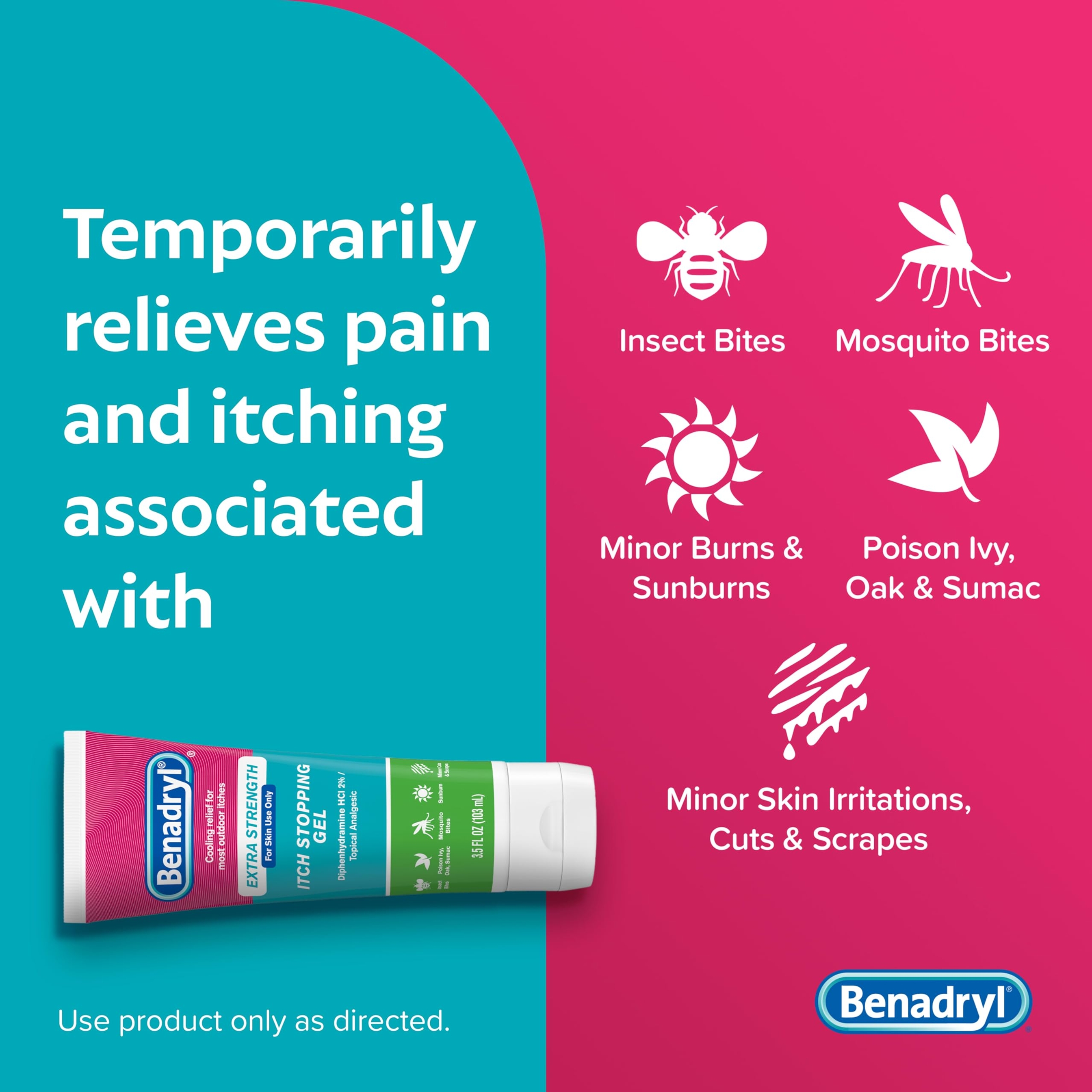 Benadryl Topical Itch Relief Gel 3.5 fl.oz - Soothing Relief from Scrapes, Insect Bites, Sunburn and More 4
