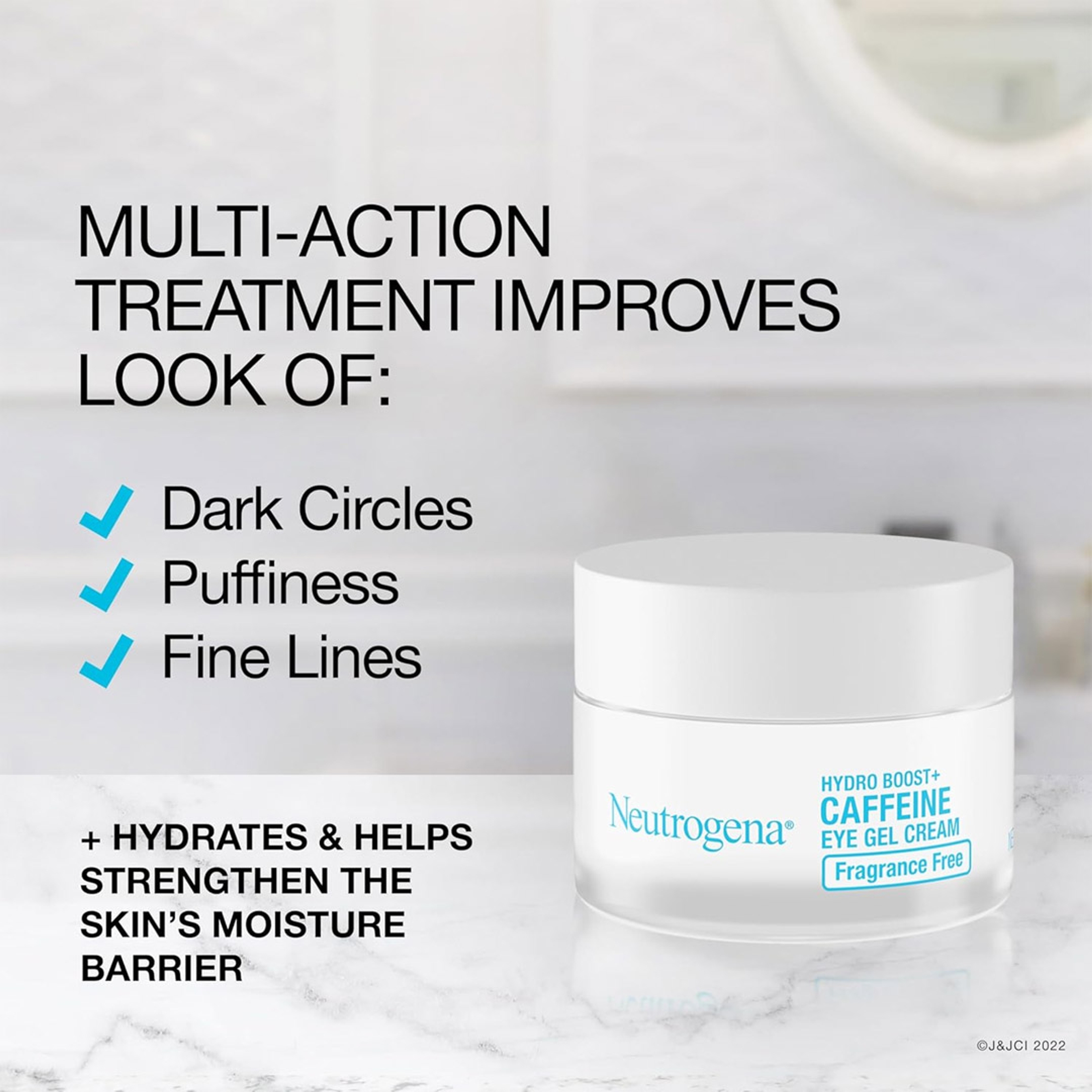 Neutrogena Hydro Boost+ Caffeine Eye Gel Cream 0.5 oz - Fragrance Free, Reduce The Look Of Dark Circles & Puffiness 3