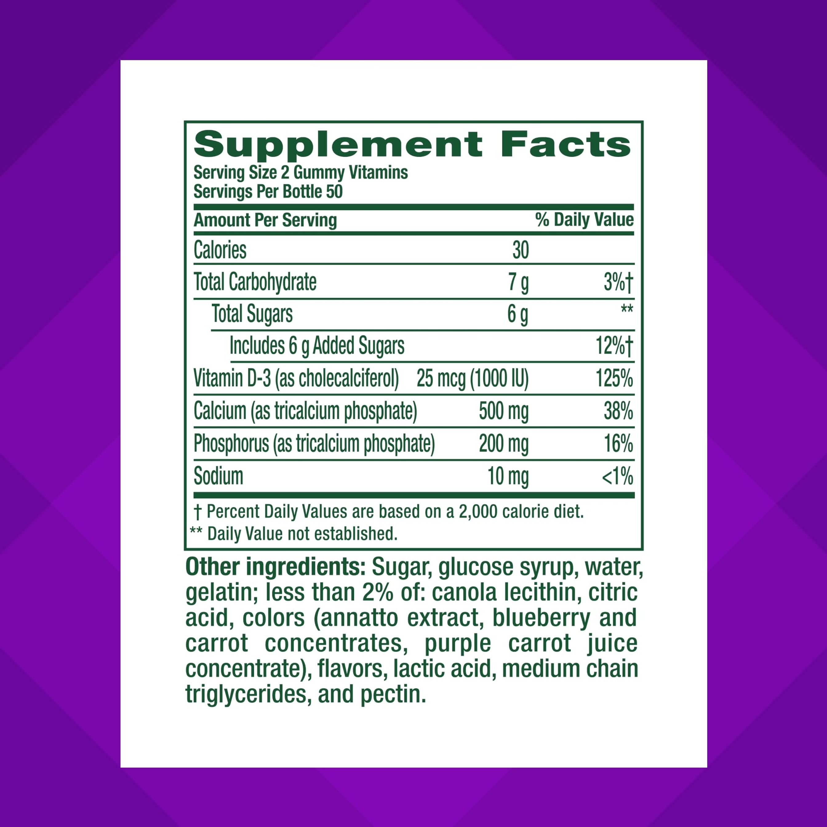 Vitafusion Calcium Gummy Vitamin, 100 Gummies -  for Bone and Teeth Support, Fruit & Cream Flavor 5