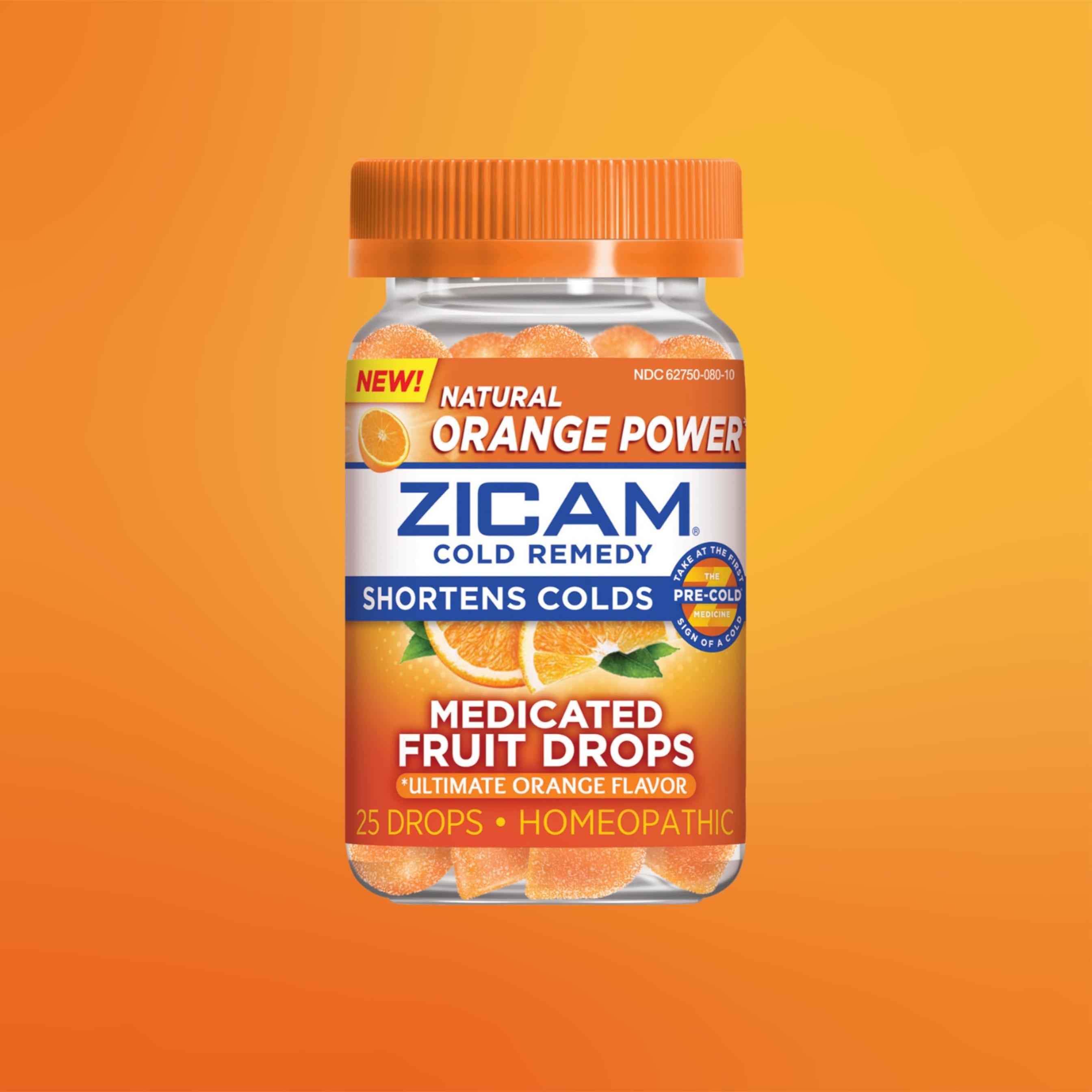 Zicam Cold Remedy Medicated Fruit Drops, Ultimate Orange, 25 Count - Zinc Cold Shortening Medicine 6