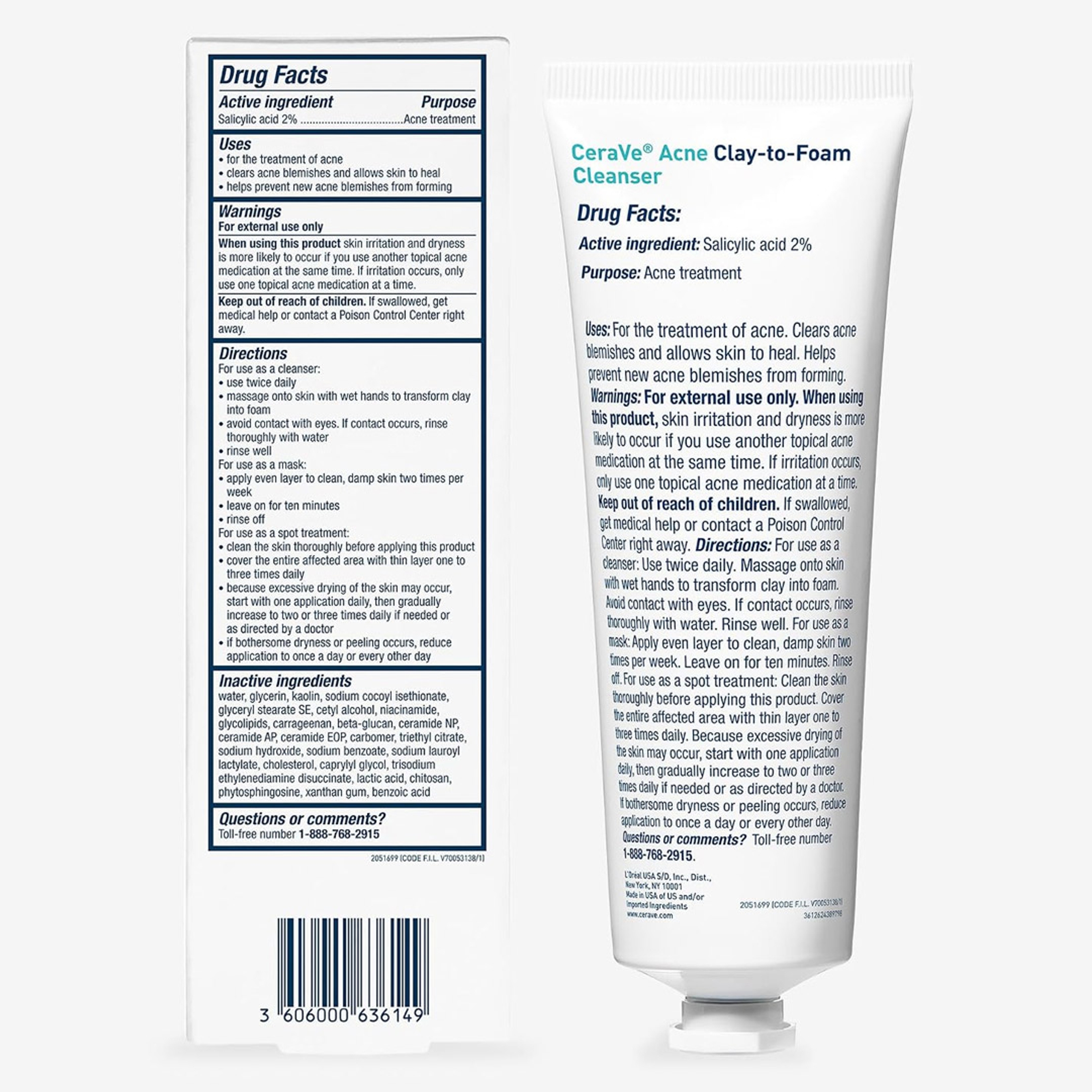 CeraVe Acne Clay To Foam Cleanser 4 fl.oz - Helps Clears Acne & Prevent New Breakouts 7