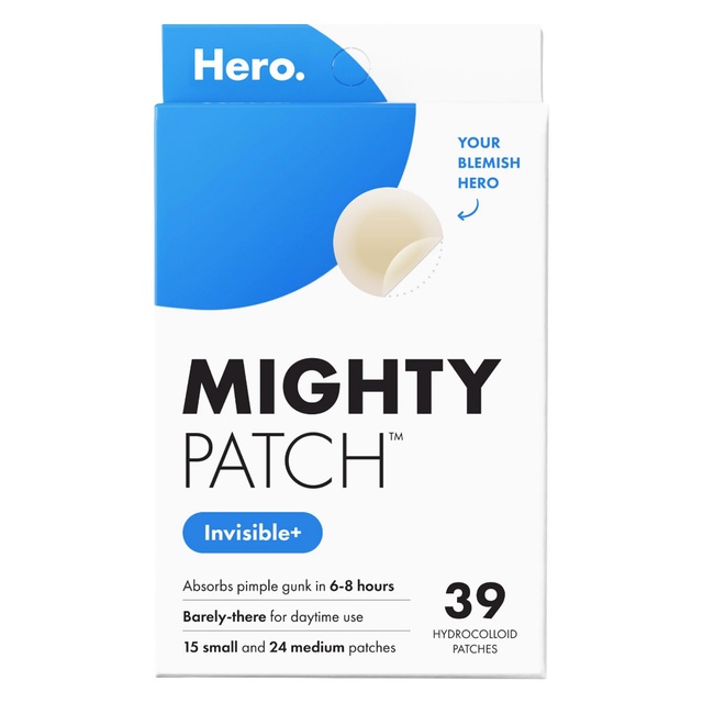 Mighty Patch Hero Cosmetics Invisible+ Patch 39 Count - Daytime Hydrocolloid Acne Pimple Patches