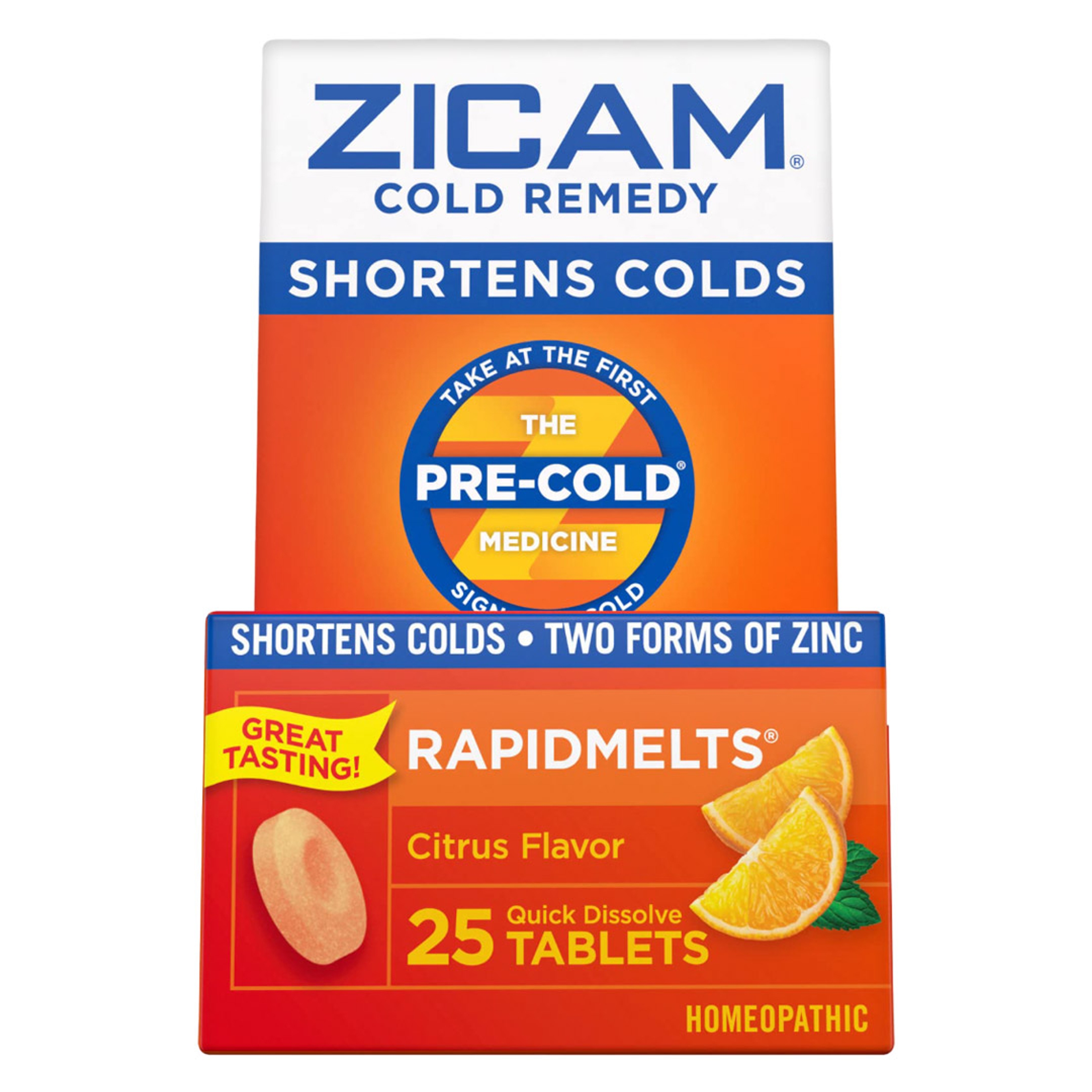 Zicam Cold Remedy RapidMelts, Citrus, 25 Count - Shortens Cold Duration, Helps Relieve Stuffy Nose 1