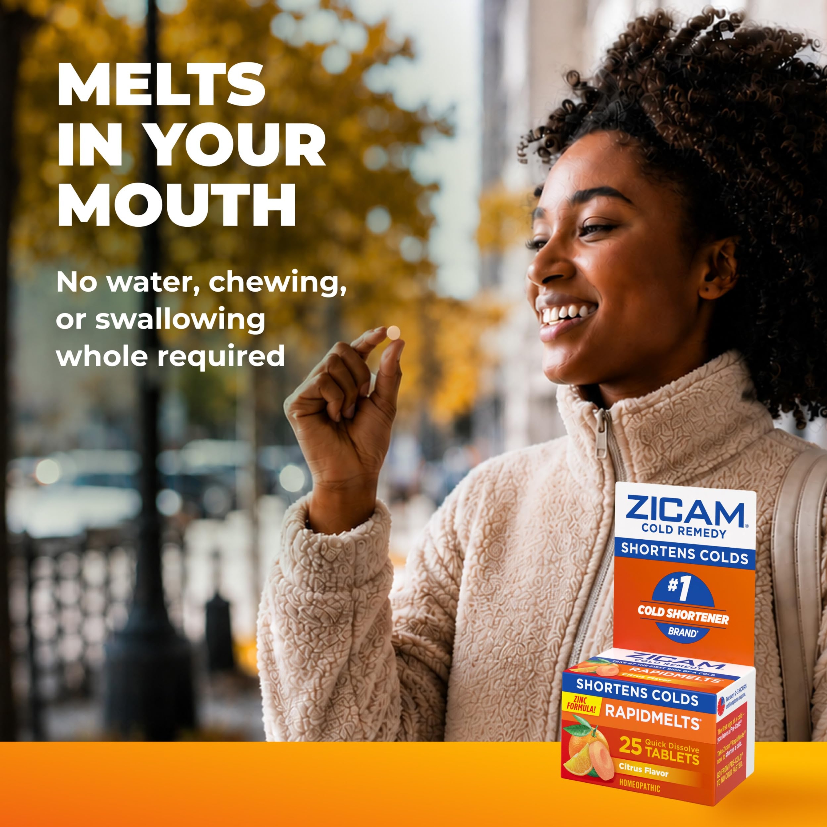 Zicam Cold Remedy RapidMelts, Citrus, 25 Count - Shortens Cold Duration, Helps Relieve Stuffy Nose 3