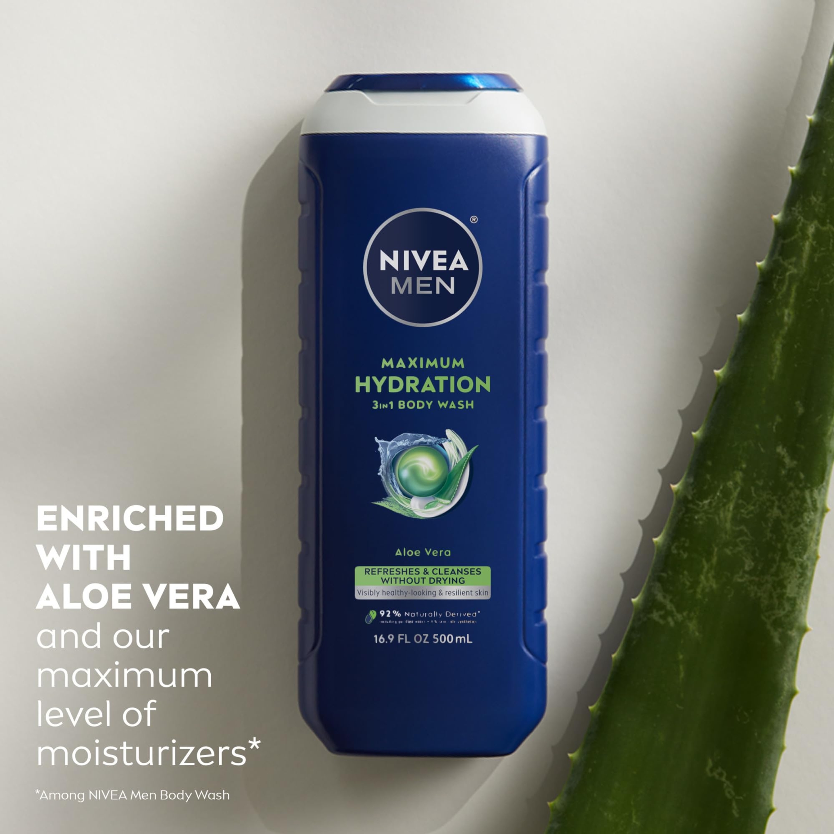Nivea Men Maximum Hydration 3-in-1 Body Wash 16.9 fl.oz - Aloe Vera Enriched for Dry Skin 5