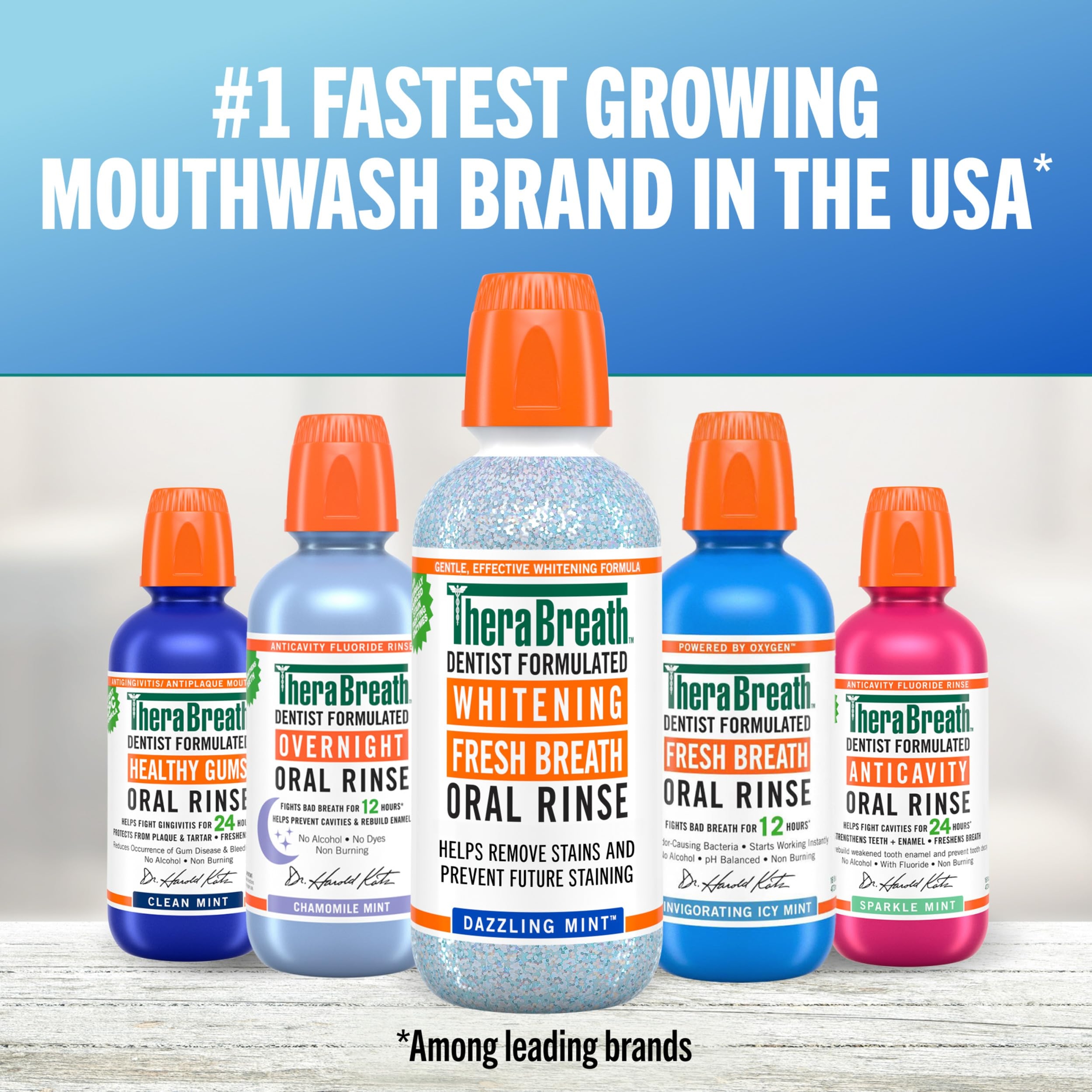 TheraBreath Whitening Fresh Breath Oral Rinse, Dazzling Mint, 16 fl.oz - Alcohol-Free Mouthwash Helps Remove & Prevent Stains 7