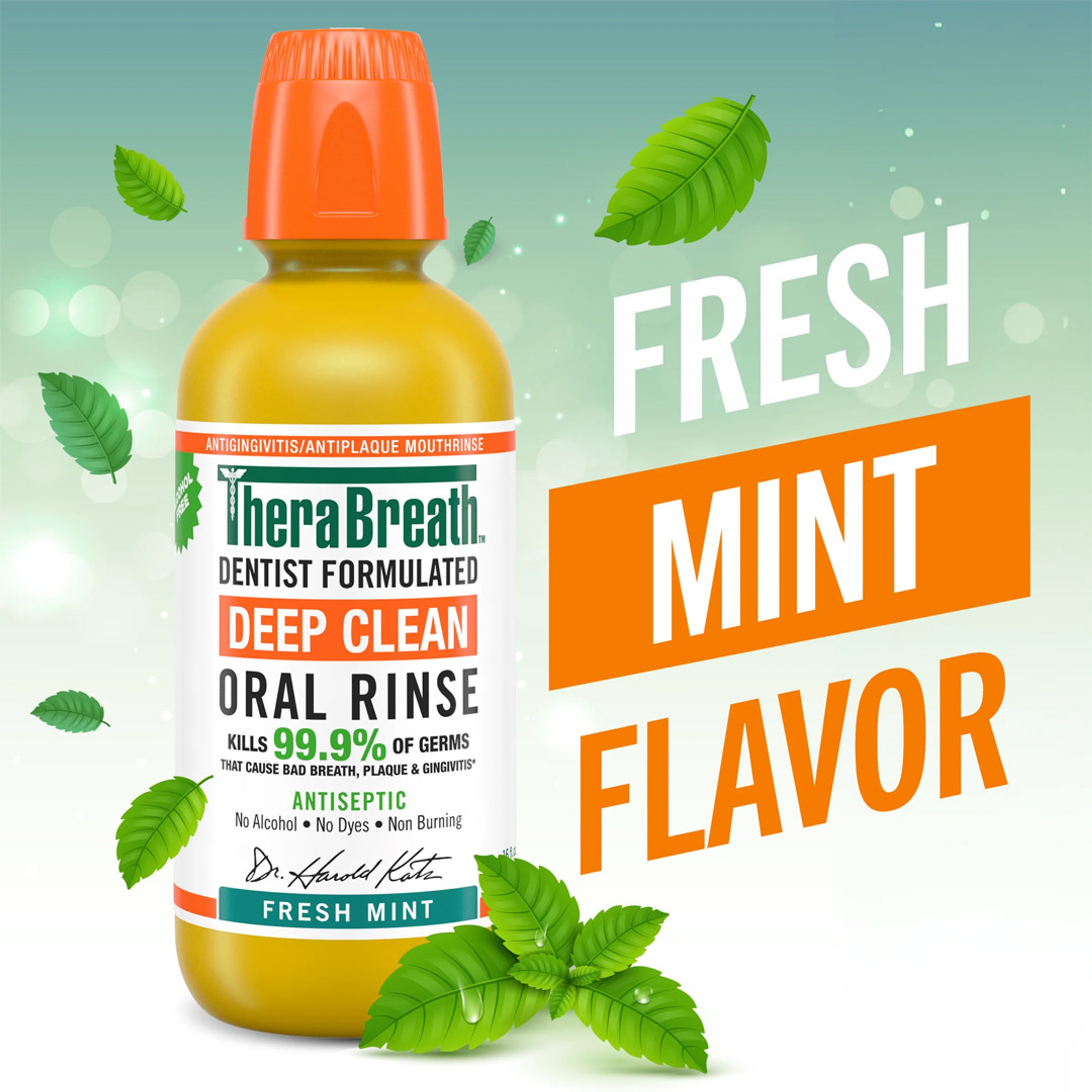 TheraBreath Deep Clean Oral Rinse, Fresh Mint, 16 fl.oz - Alcohol-Free Antiseptic Mouthwash 4