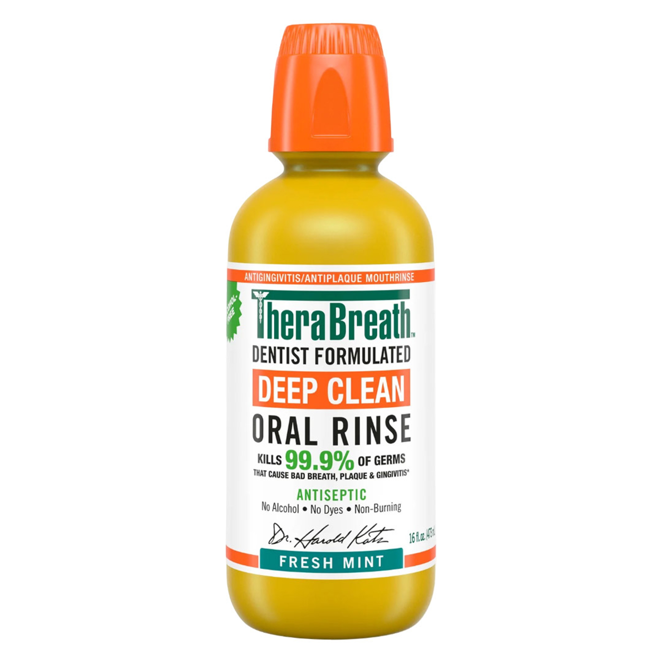 TheraBreath Deep Clean Oral Rinse, Fresh Mint, 16 fl.oz - Alcohol-Free Antiseptic Mouthwash 1