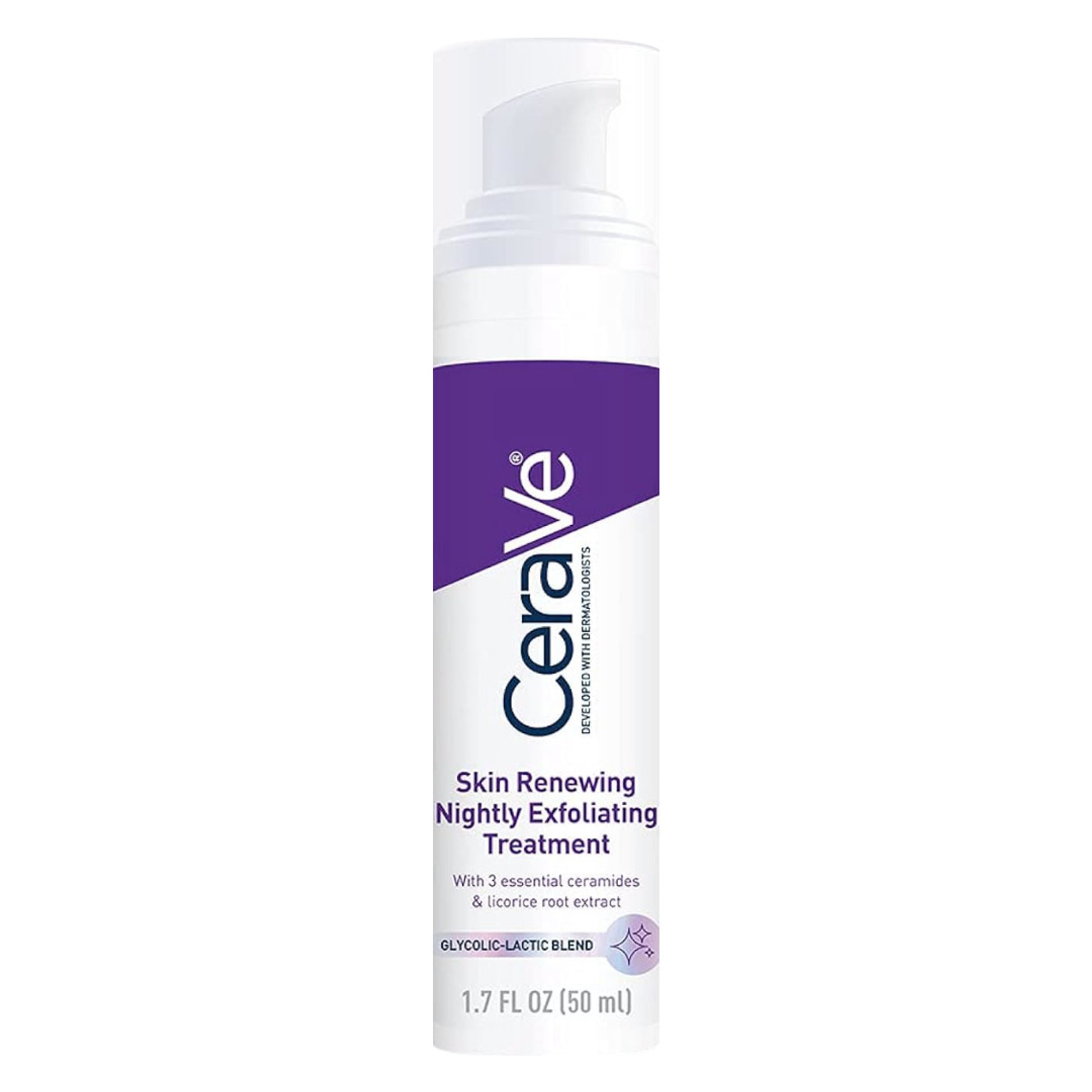CeraVe Skin Renewing Nightly Exfoliating Treatment 1.7 fl.oz - Anti-Aging Serum with Glycolic Acid Helps Smooth Fine Lines 1