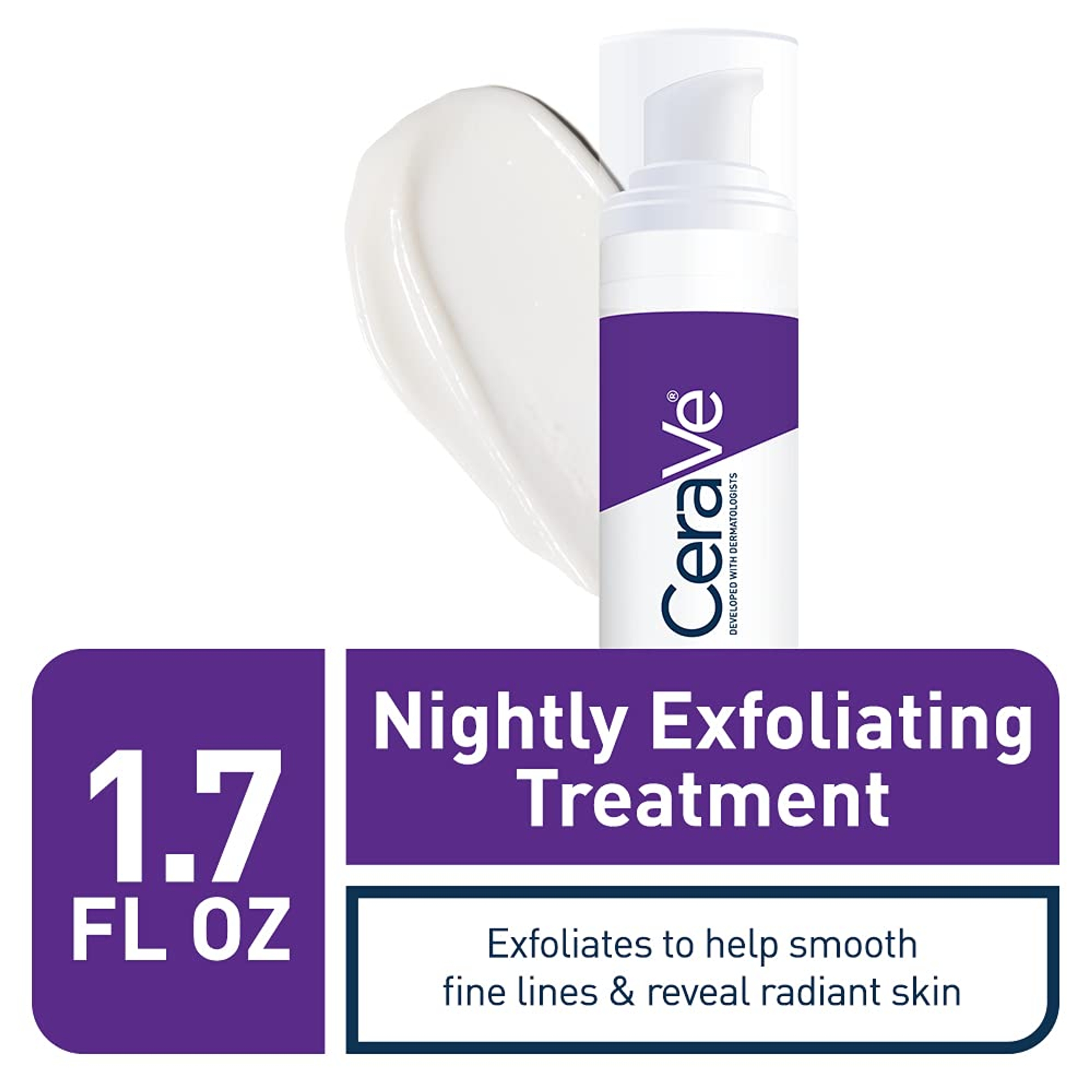 CeraVe Skin Renewing Nightly Exfoliating Treatment 1.7 fl.oz - Anti-Aging Serum with Glycolic Acid Helps Smooth Fine Lines 2