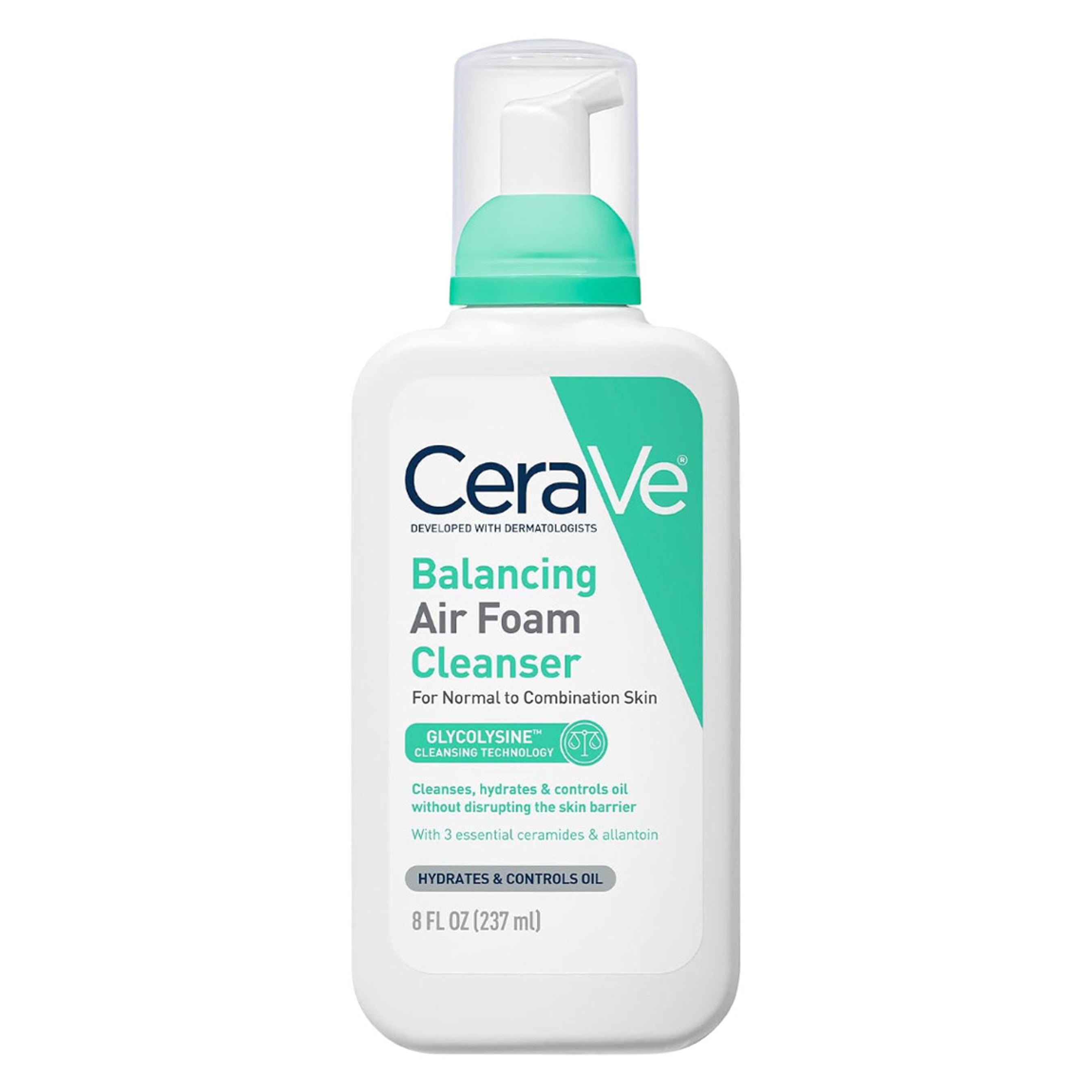 CeraVe Balancing Air Foam Face Wash, Foaming Facial Cleanser For Combination Skin, 8HR Oil Control + 24HR Hydration, Fragrance-Free & Non-Comedogenic, With Glycolysine™ & 3 Essential Ceramides, 8oz 1