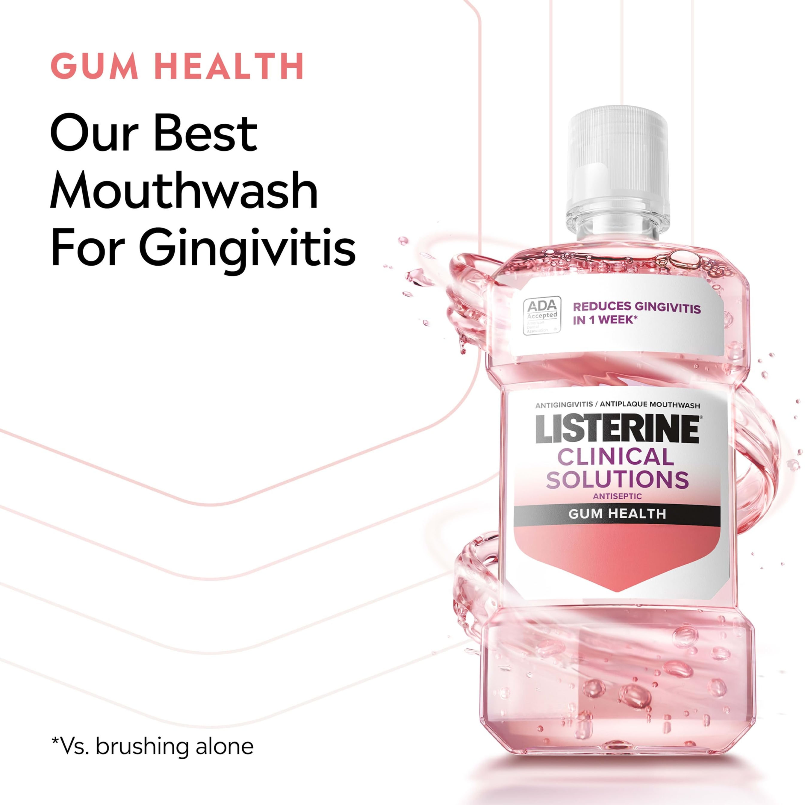 Listerine Clinical Solutions Gum Health Antiseptic Icy Mint Mouthwash 33.8 fl.oz - Antigingivitis & Antiplaque Oral Rinse 2
