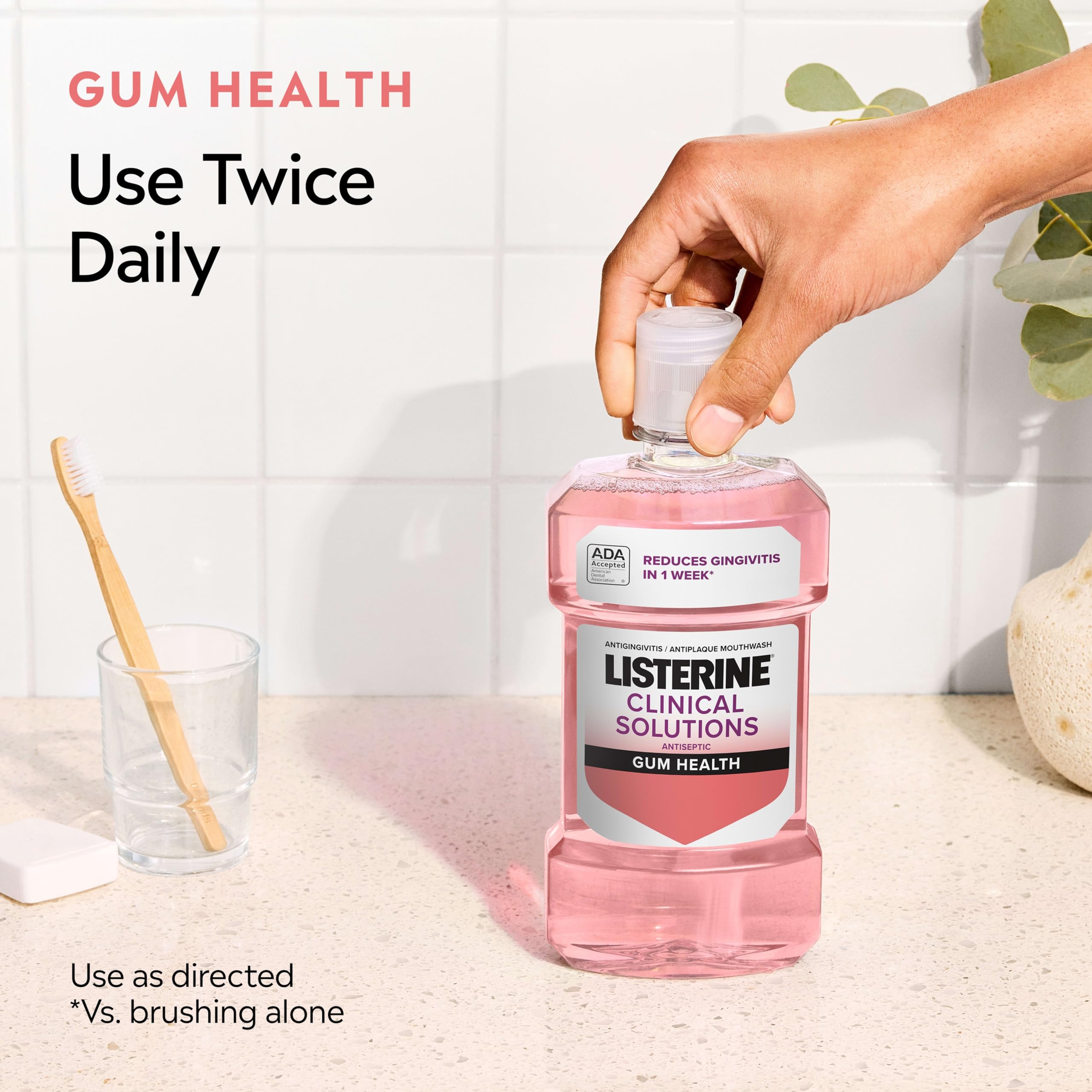 Listerine Clinical Solutions Gum Health Antiseptic Icy Mint Mouthwash 33.8 fl.oz - Antigingivitis & Antiplaque Oral Rinse 5