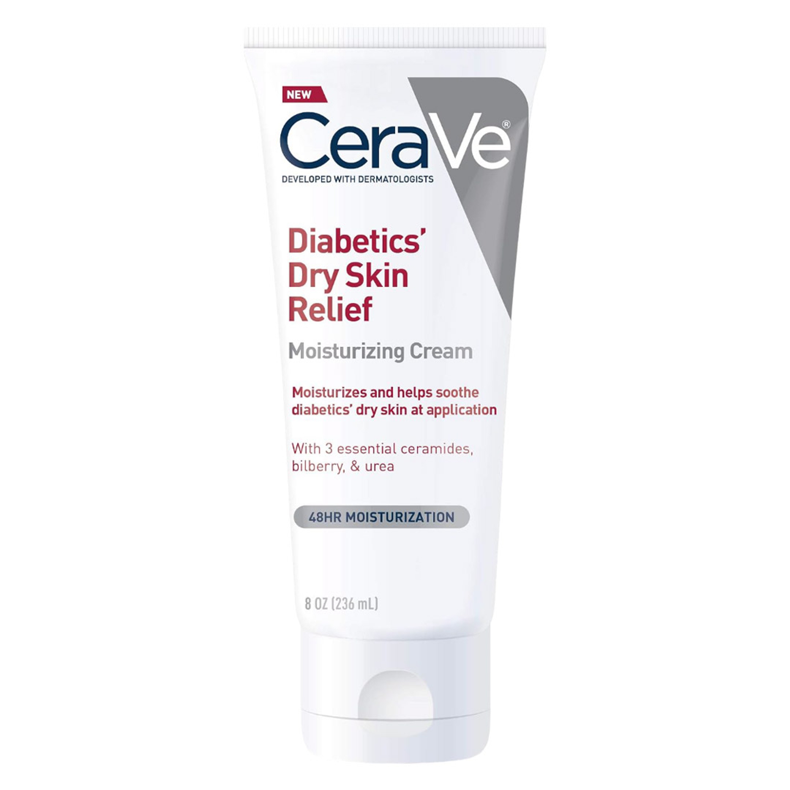 CeraVe Diabetics Dry Skin Relief Moisturizing Cream 8 oz - Urea Face & Body Lotion Provides 48H Hydration to Soothe Skin 1