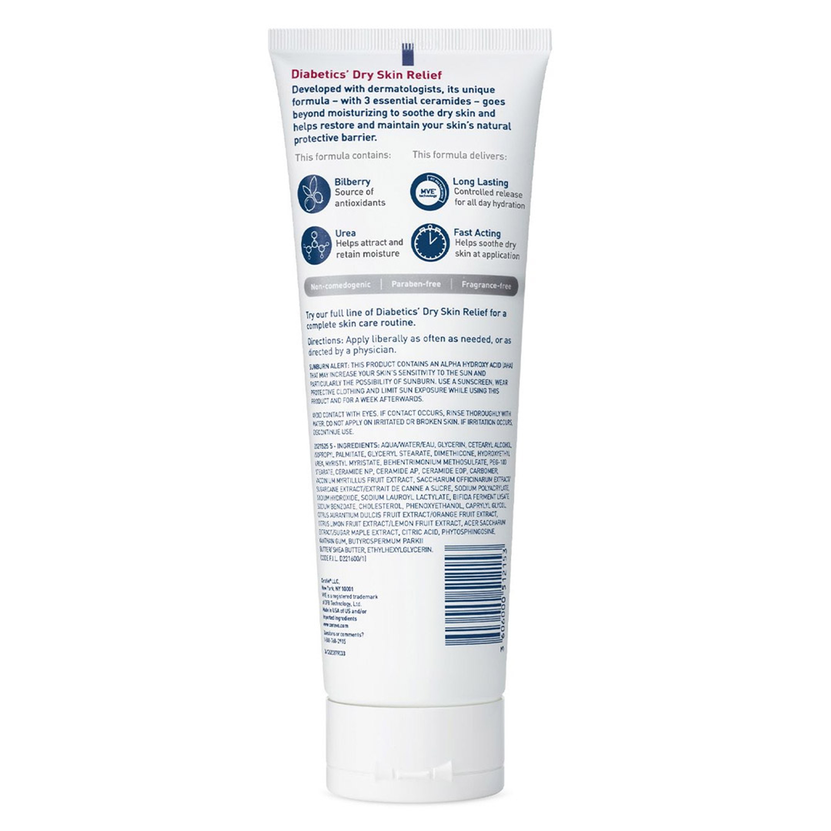 CeraVe Diabetics Dry Skin Relief Moisturizing Cream 8 oz - Urea Face & Body Lotion Provides 48H Hydration to Soothe Skin 7