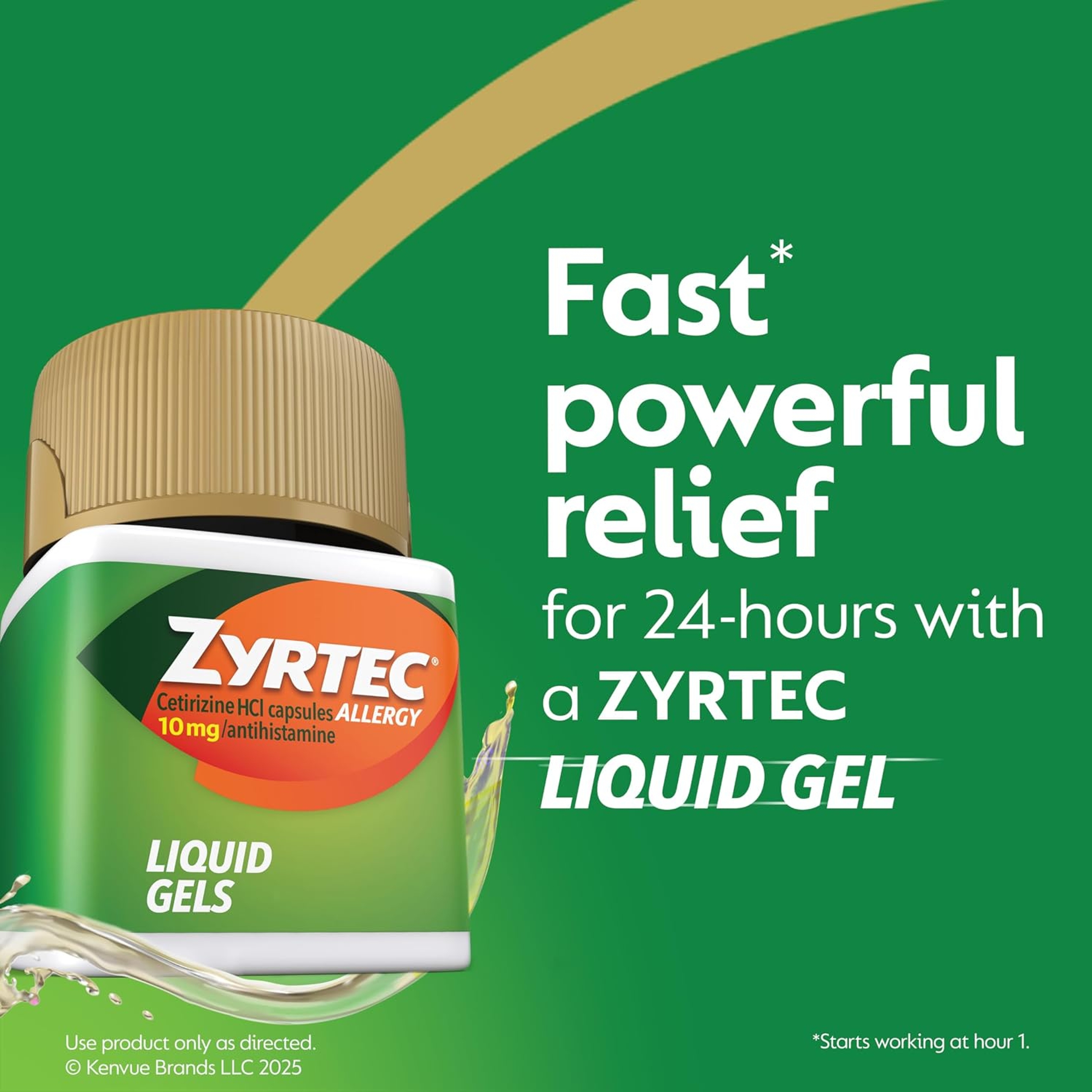 Zyrtec 24 Hour Allergy Liquid Gels, 10mg Cetirizine HCl, 40 Count - Indoor & Outdoor Allergy Medicine 2