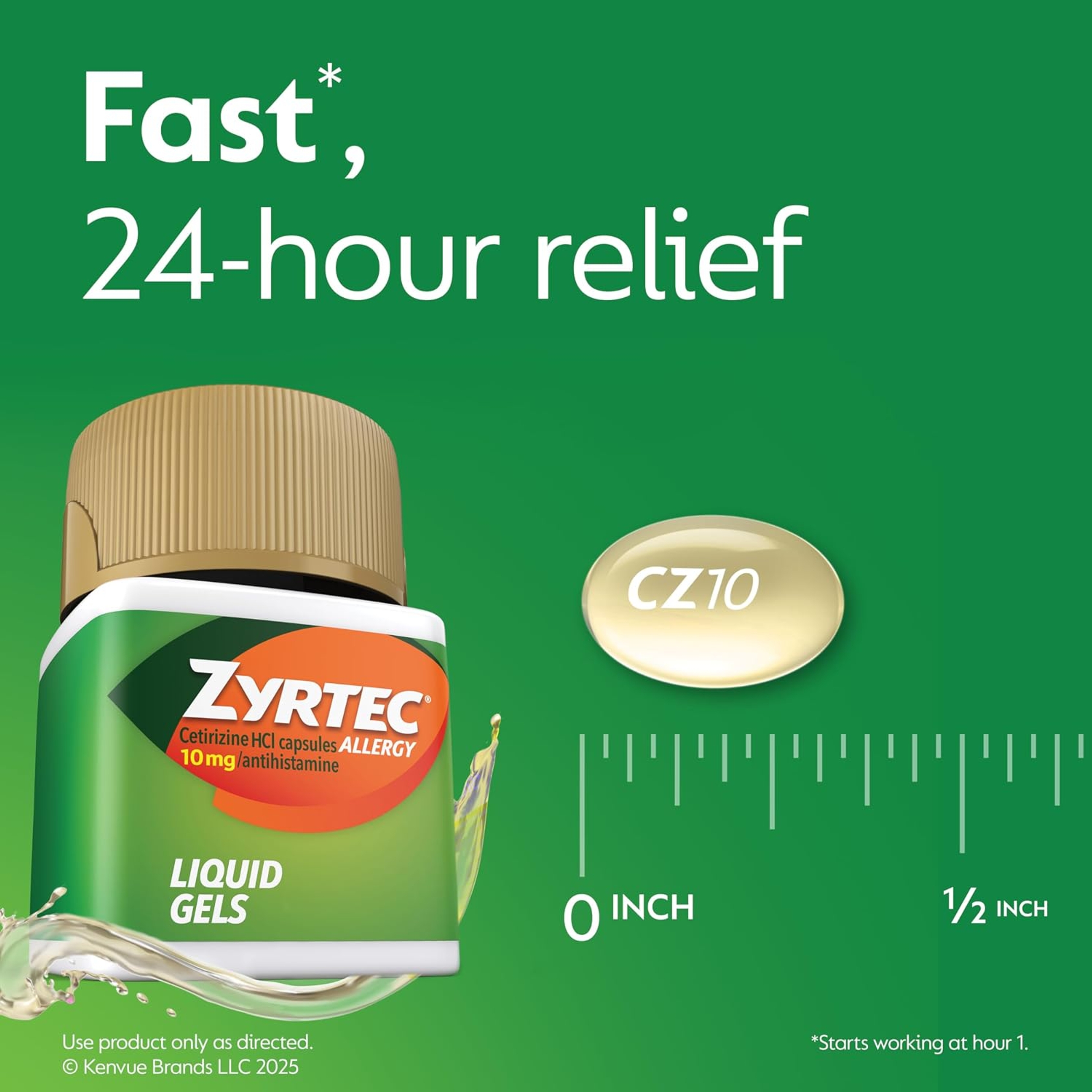 Zyrtec 24 Hour Allergy Liquid Gels, 10mg Cetirizine HCl, 40 Count - Indoor & Outdoor Allergy Medicine 6
