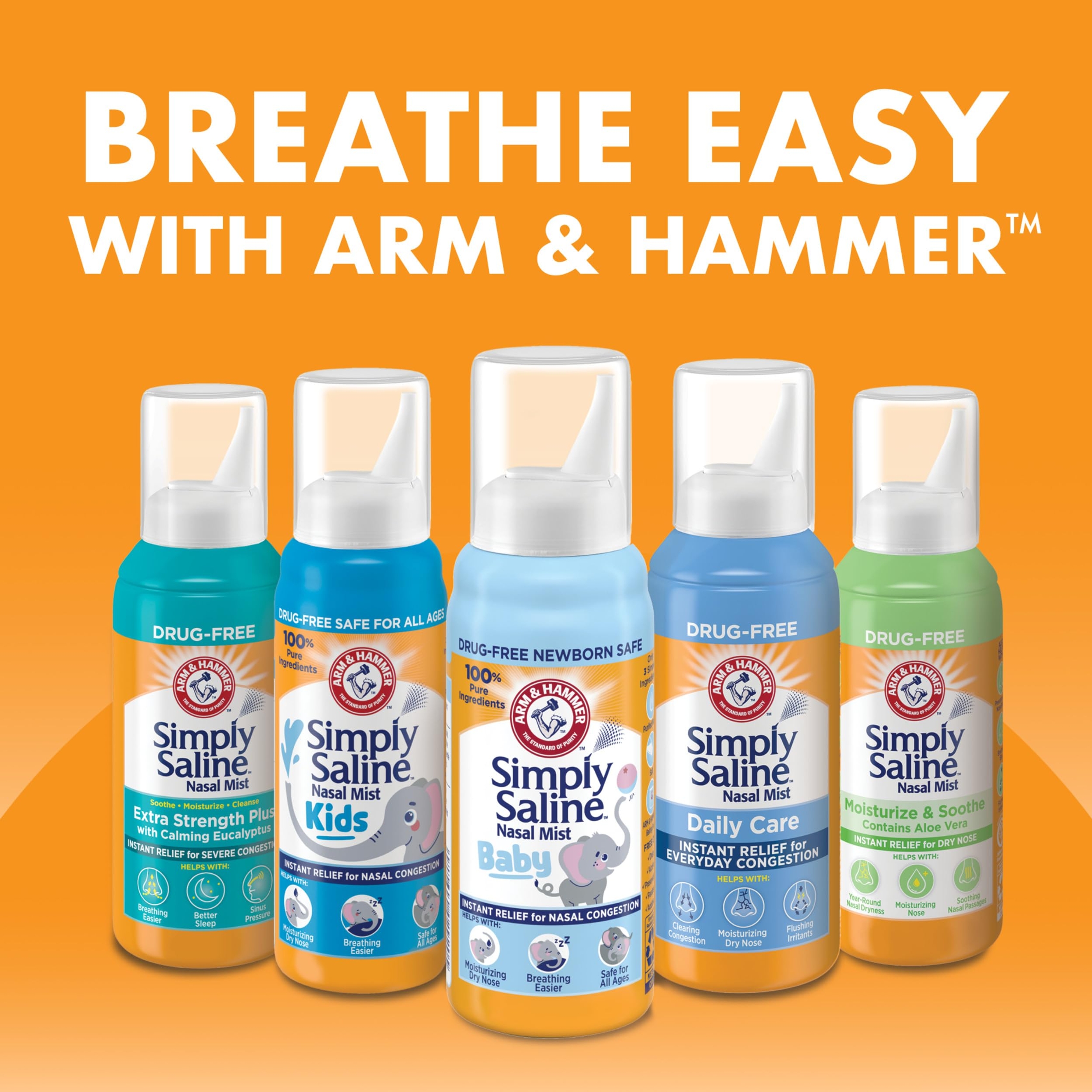 Arm & Hammer Simply Saline Extra Strength Nasal Mist 4.6 oz - Instant Relief for Severe Congestion 10
