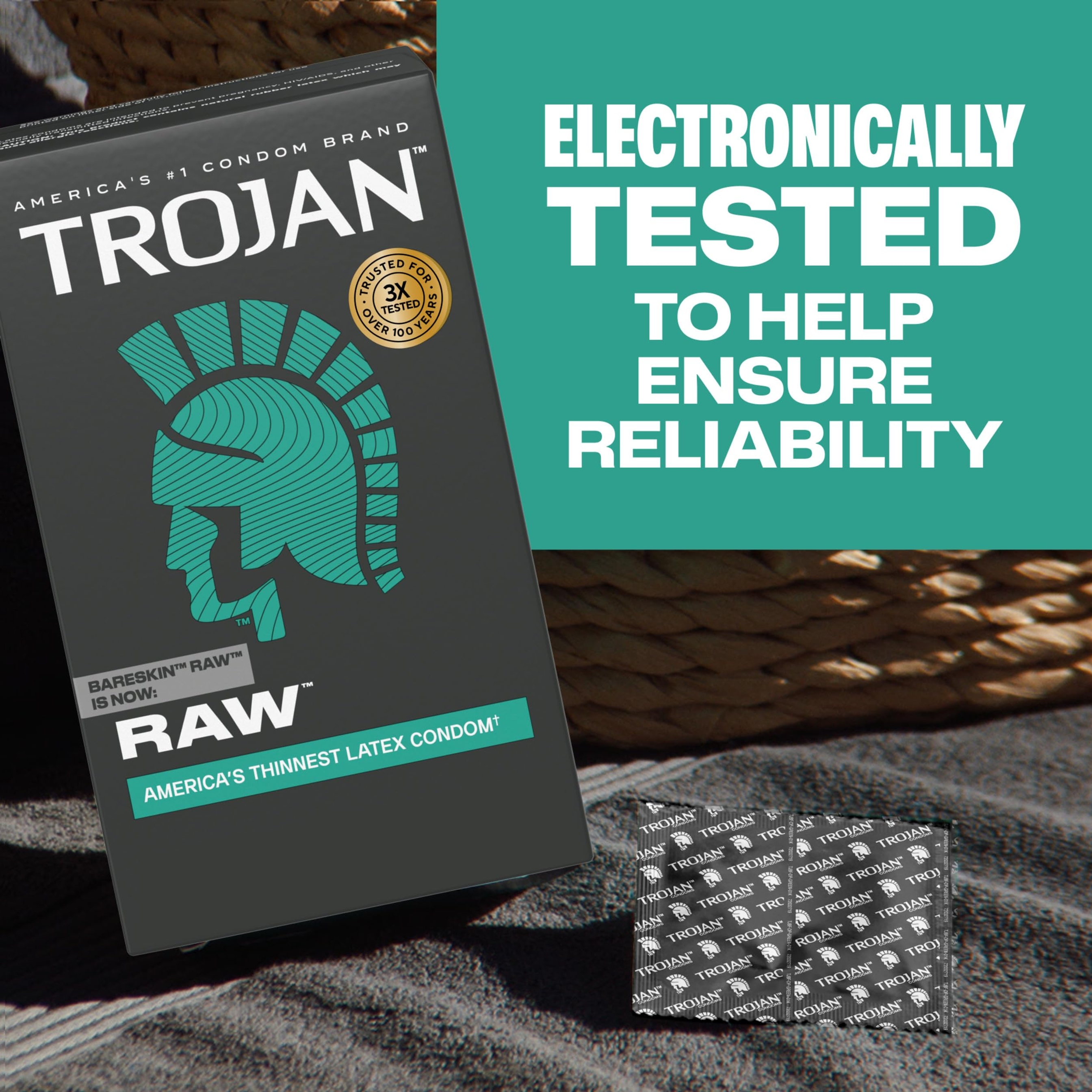Trojan Raw Condoms 24 Count - America’s Thinnest Premium Lubricated Latex Condoms 7