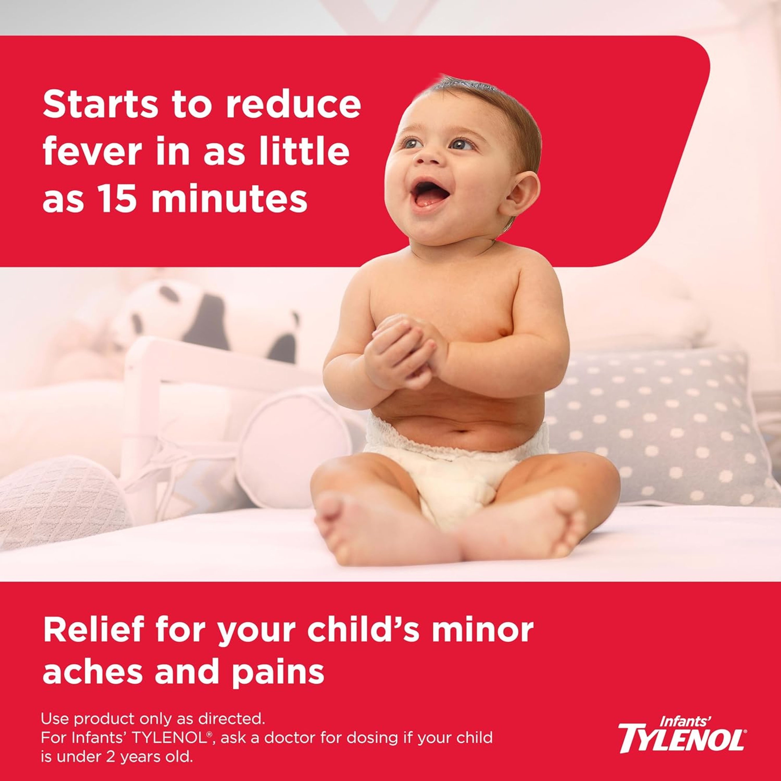Infants’ Tylenol Dye Free Acetaminophen, Free of Alcohol, Aspirin and Ibuprofen, Oral Suspension, Pain Relief, Fever Reducer, Includes SimpleMeasure Dosing Syringe, Cherry Flavor, 2 Fl Oz 5
