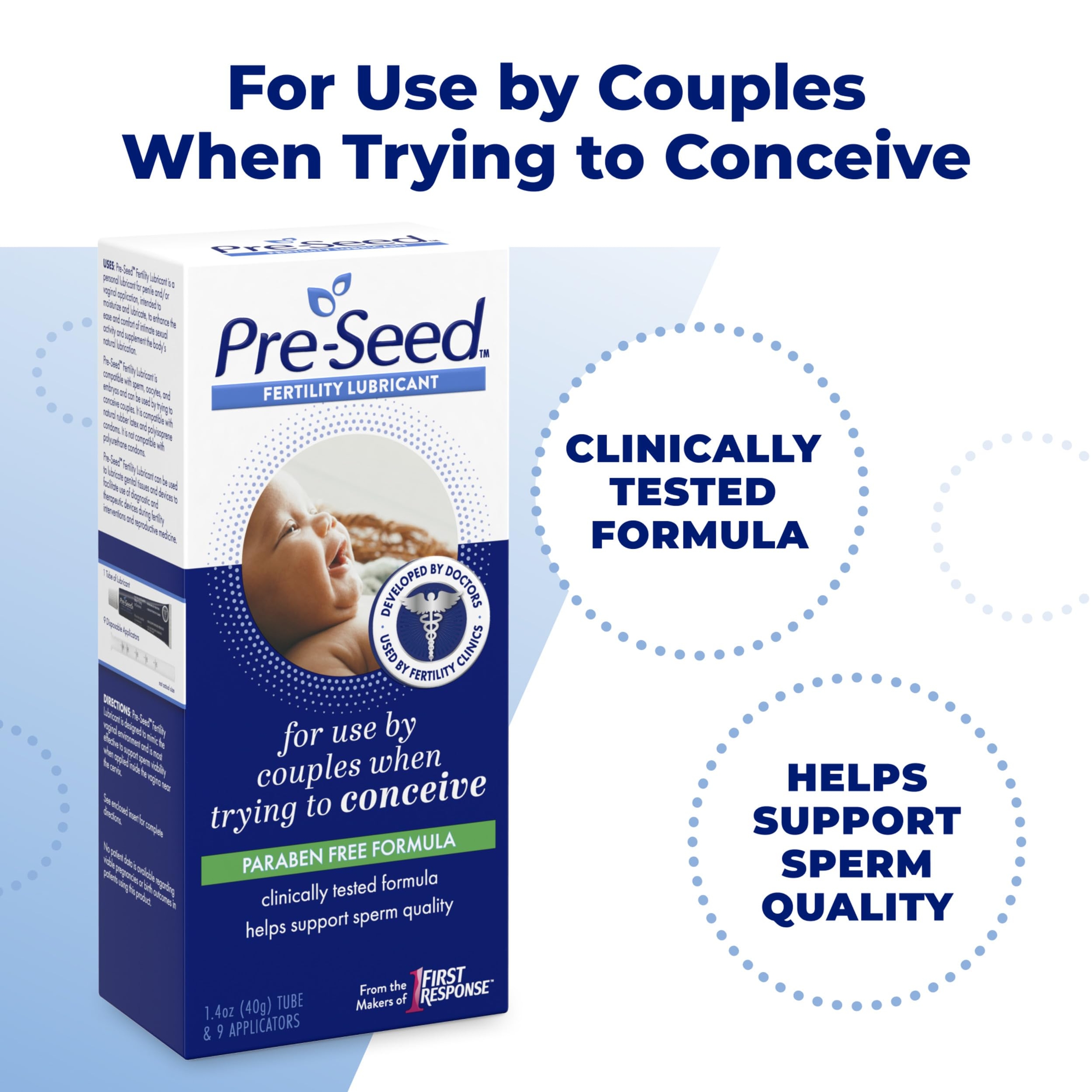 Pre-Seed Fertility Lubricant 1.4 oz - For Use by Couples Trying to Conceive, 9 Applicators Included 3