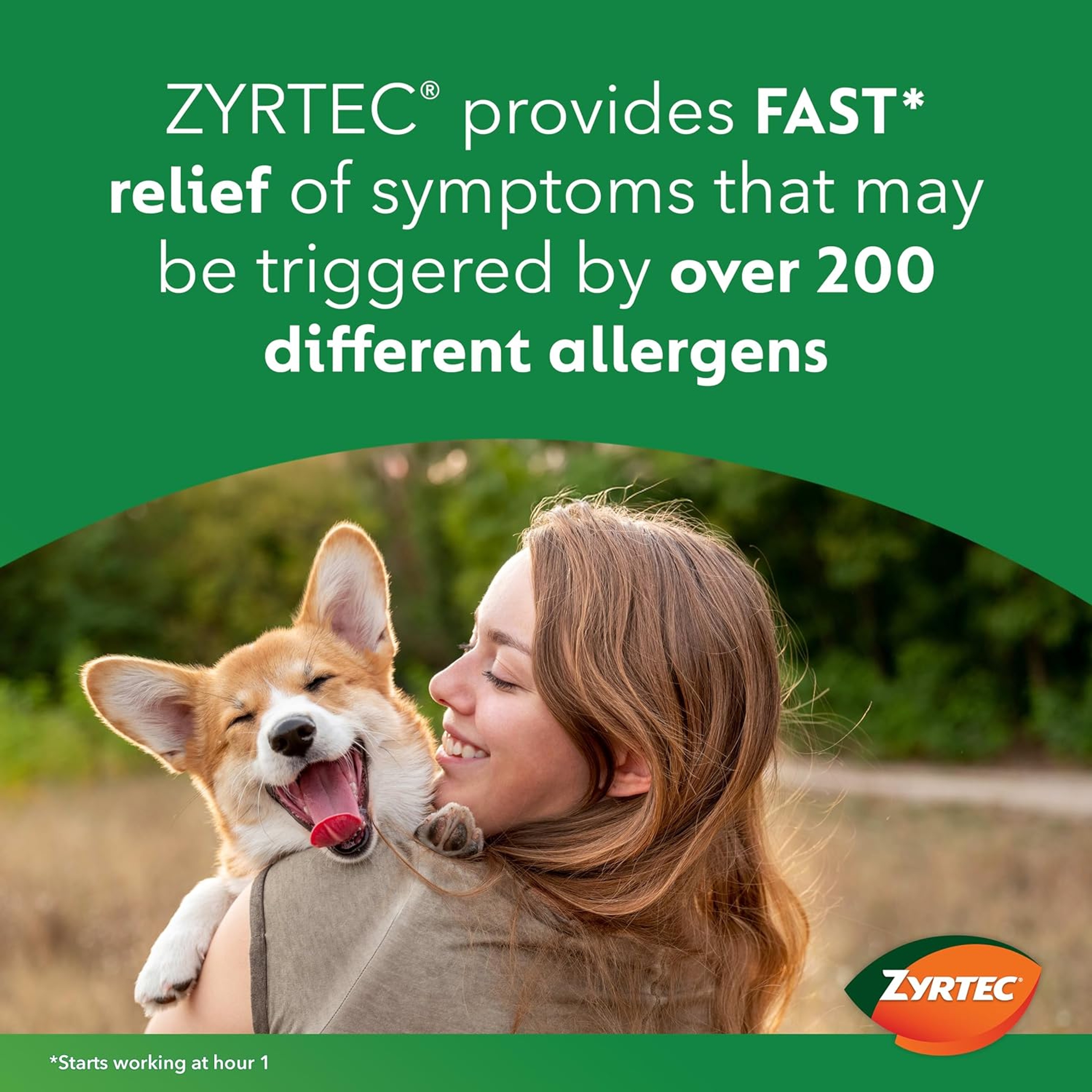 Zyrtec Allergy Medicine, Relief for Full 24 Hours, Cetirizine Tablets Take on Symptoms Like Sneezing, Runny Nose, Itchy, Watery Eyes, and Itchy Nose or Throat, 75 Count Size 6