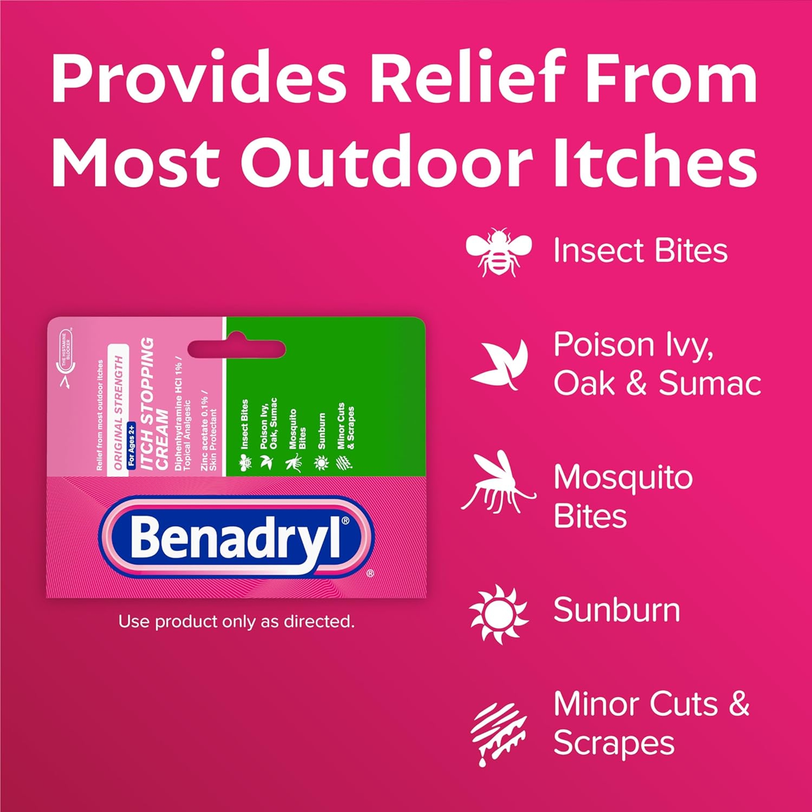 Benadryl Original Strength Itch Stopping Cream 1 oz - Topical Analgesic for Skin Relief 3