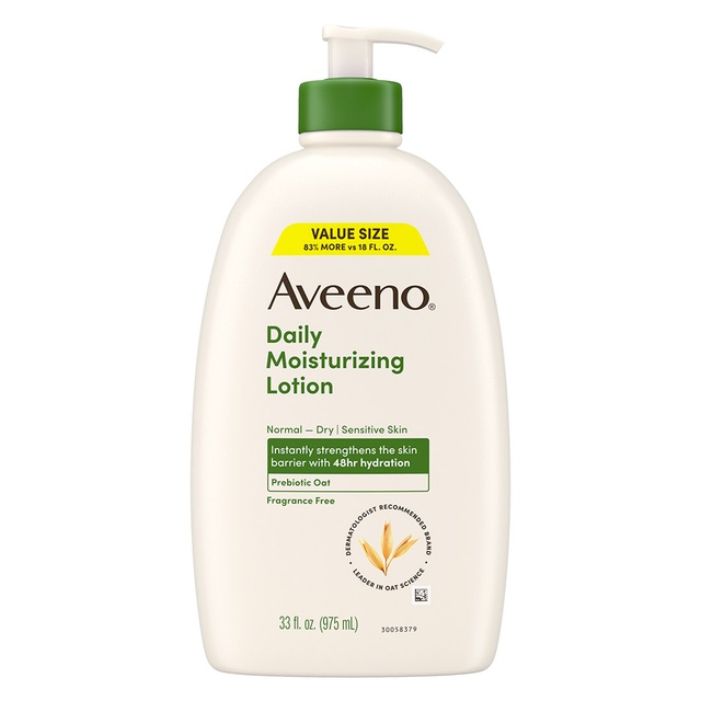 Aveeno Daily Moisturizing Body Lotion with Soothing Oat 33 fl.oz - Fragrance Free Lotion for Normal To Dry & Sensitive Skin